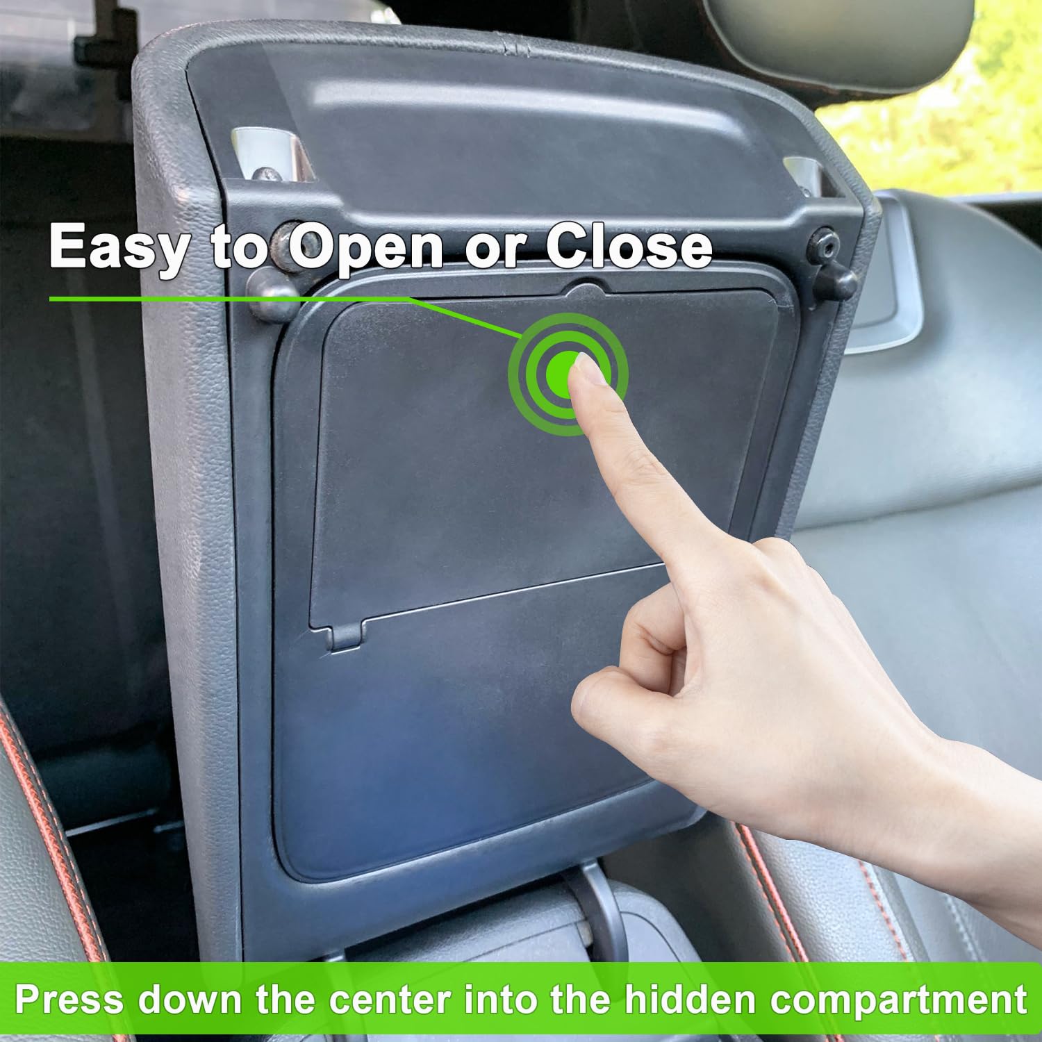 PIMCAR Center Console Hidden Organizer for Hyundai Santa Cruz 2022-2025, Armrest Storage Box with Secret Compartment, Press to Open/Close