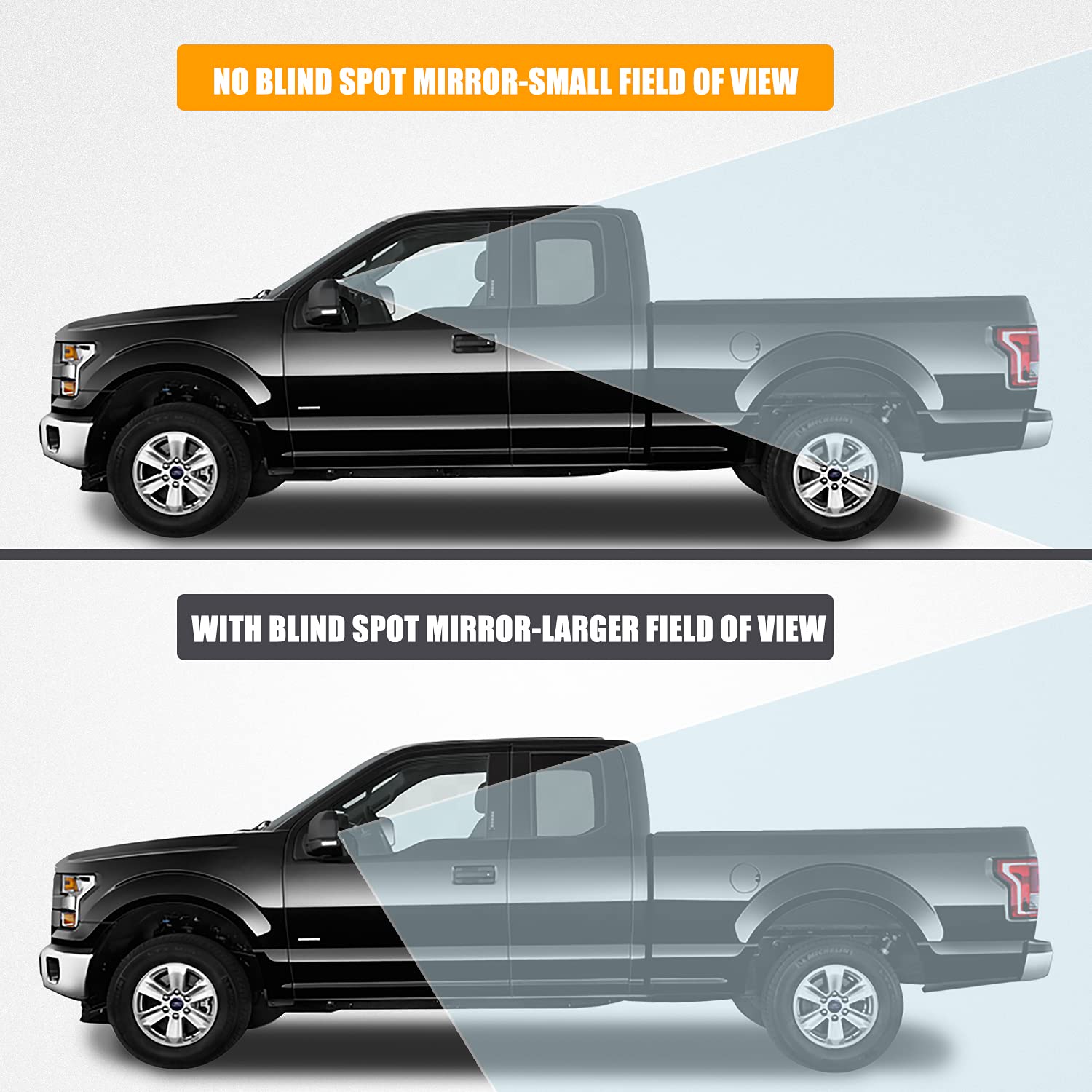 Ransoto F150 Mirror Glass Right Blind Spot Passenger Side Heated Compatible With Ford F-150 2015 2016 2017 2018 2019 2020 2021 Replace Fl3Z17K707B