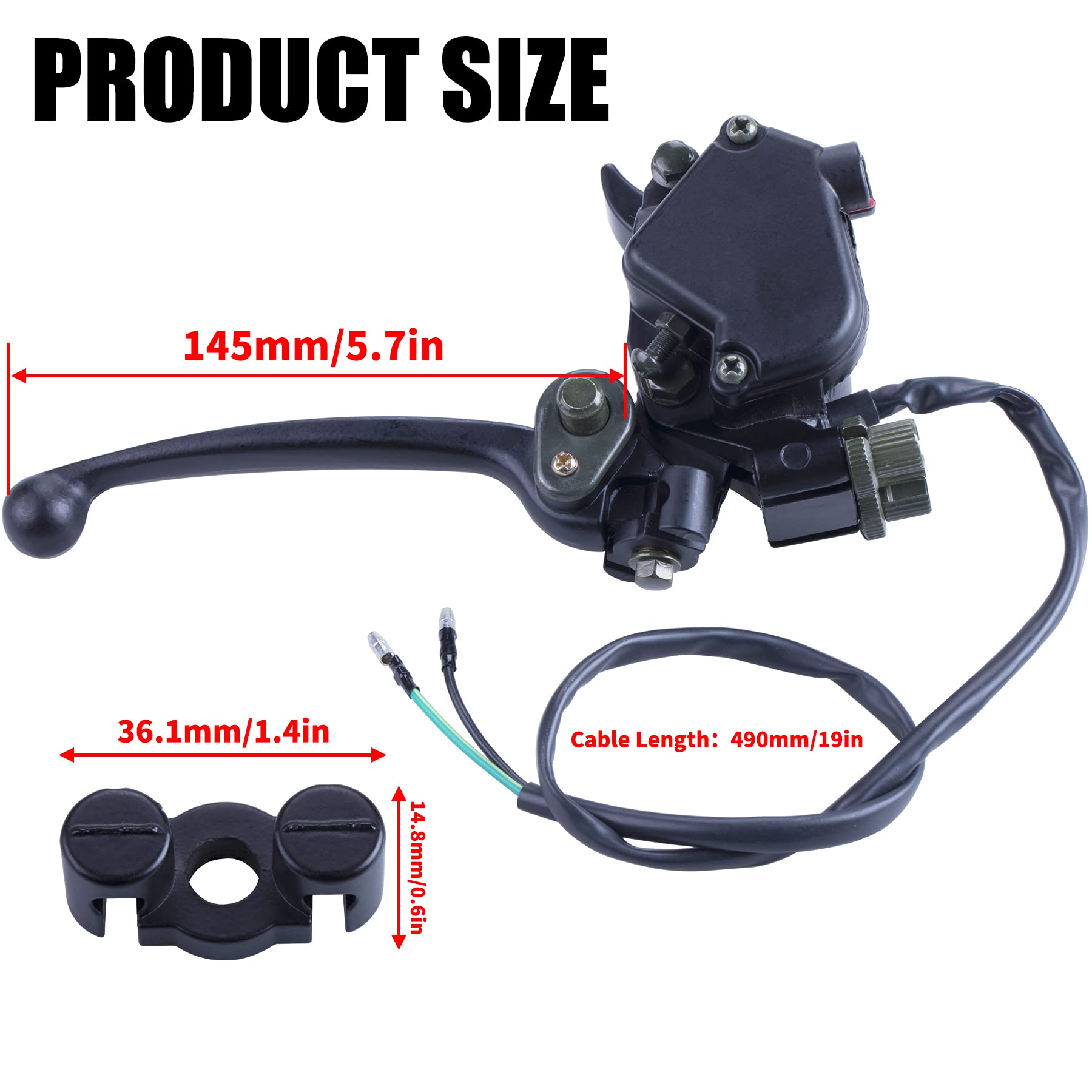 Mrelc 7/8'' Thumb Throttle With Dual Brake Lever Assy Compatible With 50Cc 90Cc 150Cc 250Cc Atv Quad Roketa Taotao Sunl Kazuma