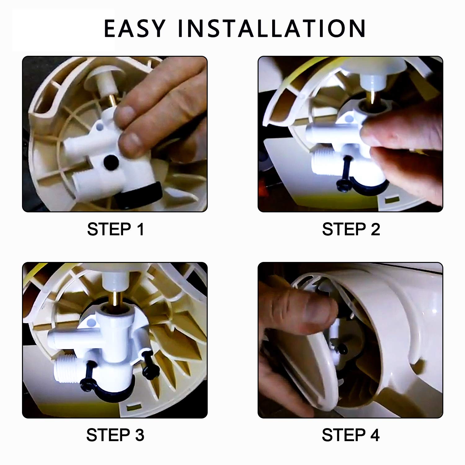 Funmit 385314349 Rv Toilet Water Valve Kit Replacement For Pedal Flush Toilets For Camper, Trailer, Boat | Premium Performance In Prevention Of Leakage | Increased Freeze Resistance