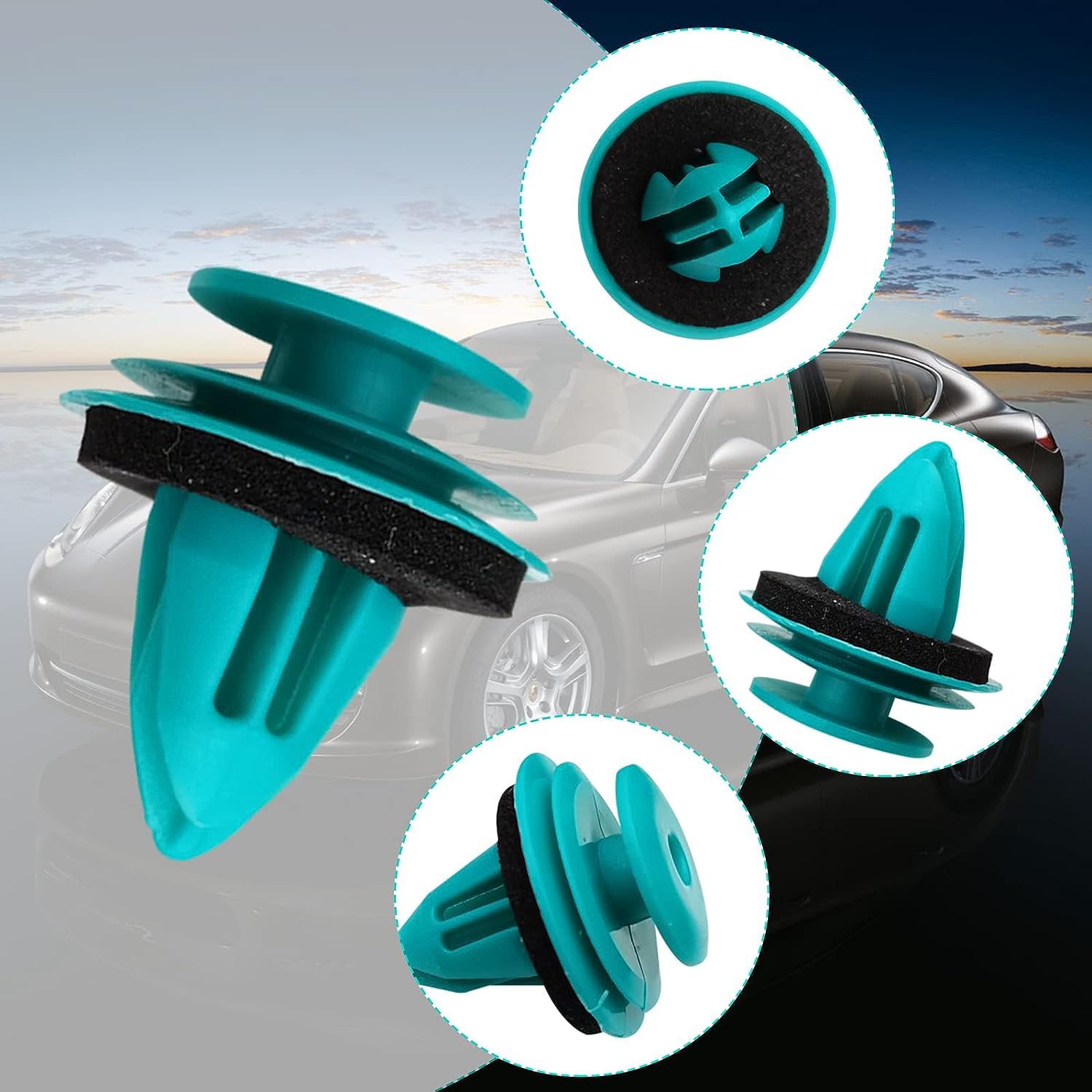 TOPCNOEM 100Pcs Blue Door Trim Panel Retainer Clips for Toyota & Lexus, Includes 1Pcs Fastener Remover 90467-10188
