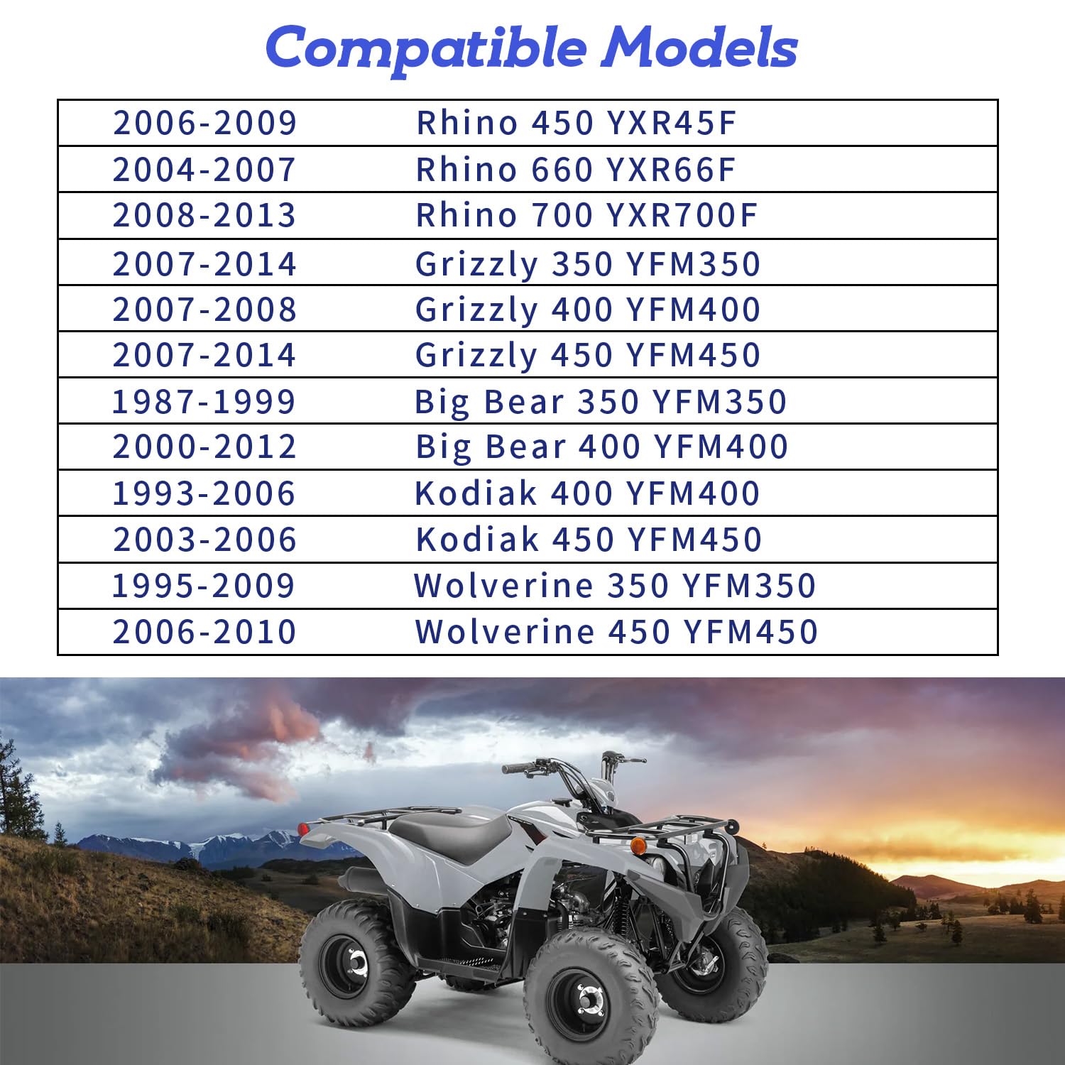 BIGLKNM Front Wheel Bearing Seal Kits for Yamaha Rhino 450 660 700 Grizzly 400 450 Big Bear 350 400 Kodiak 400 450 Wolverine 350