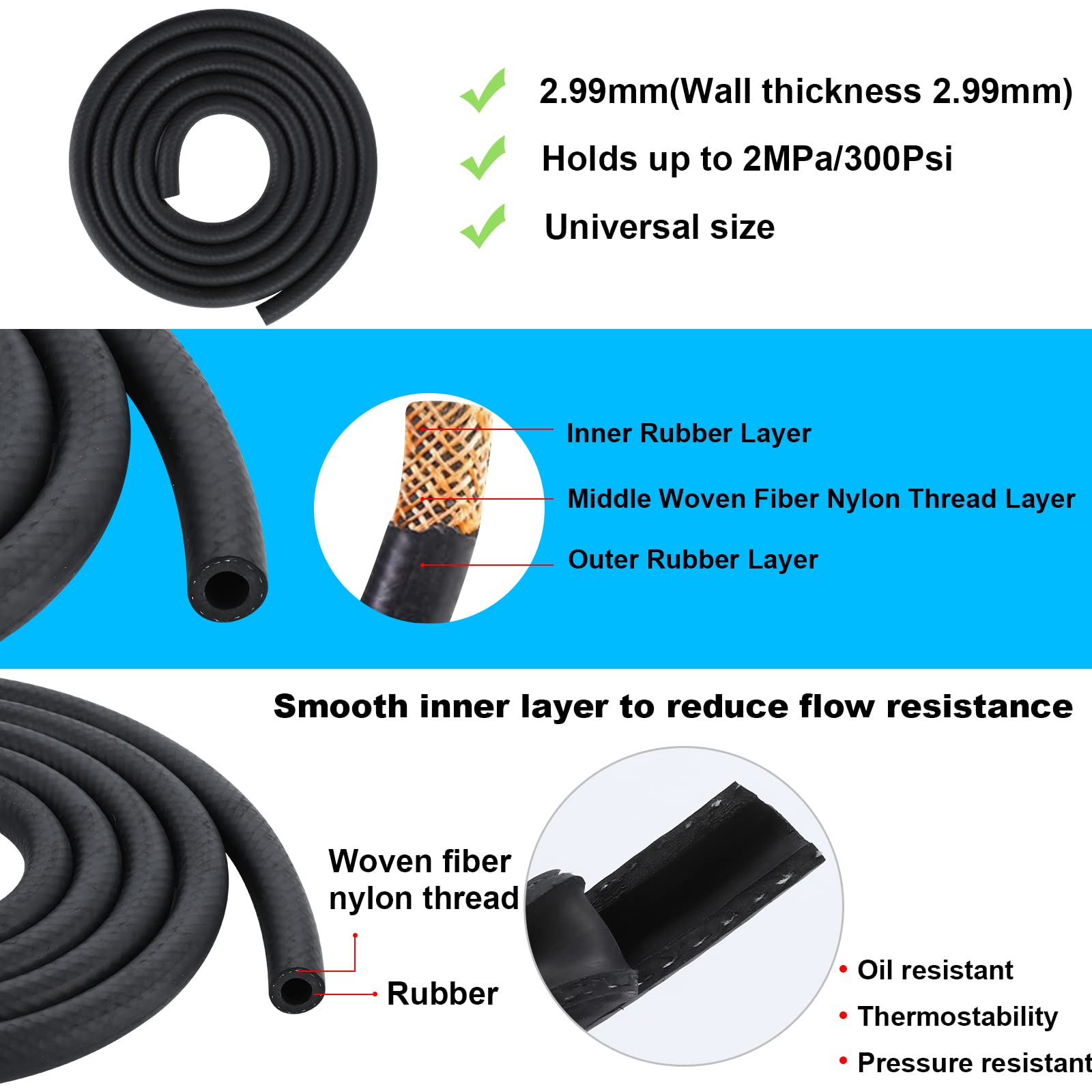 Universal 12v Electric Fuel Pump 2.5-4PSI Low Pressure Gas Diesel Fuel Transfer Pump 12 Volt Inline Fuel Pump for Carburetor Law