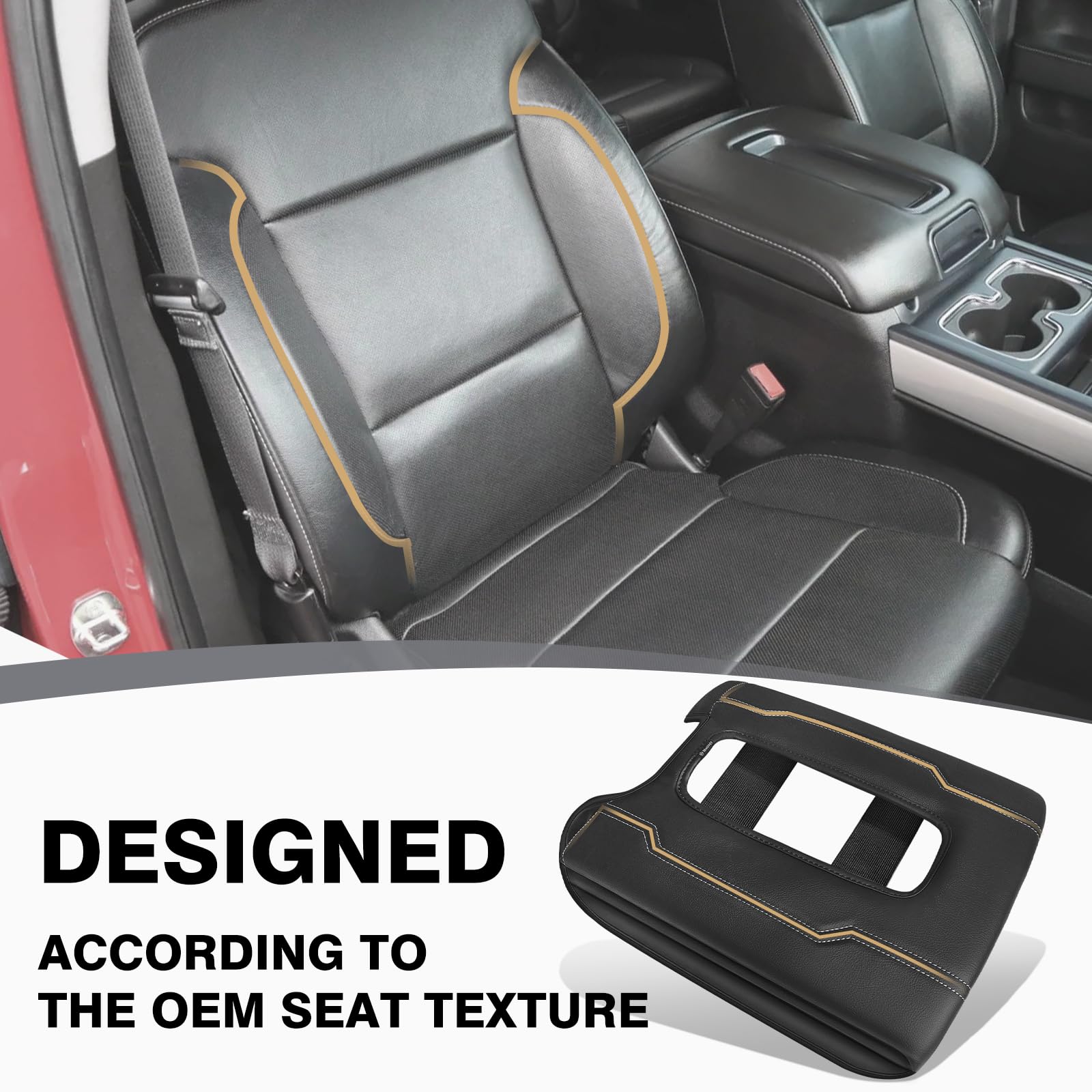 Muslogy Center Console Armrest Cover Compatible With Chevy Silverado & Gmc Sierra 1500 2500 3500 2014-2018 Armrest Pad Arm Rest