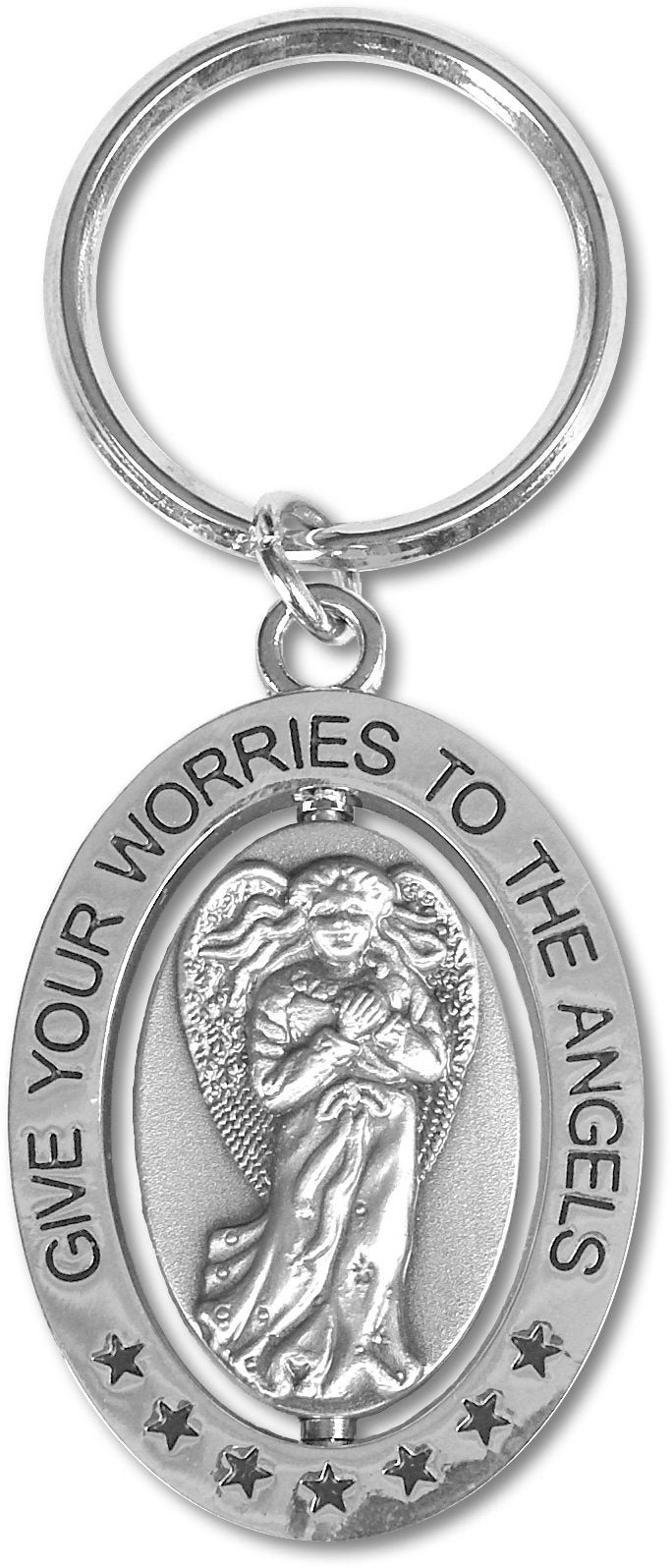 Angelstar Give Your Worries To The Angels Keychain