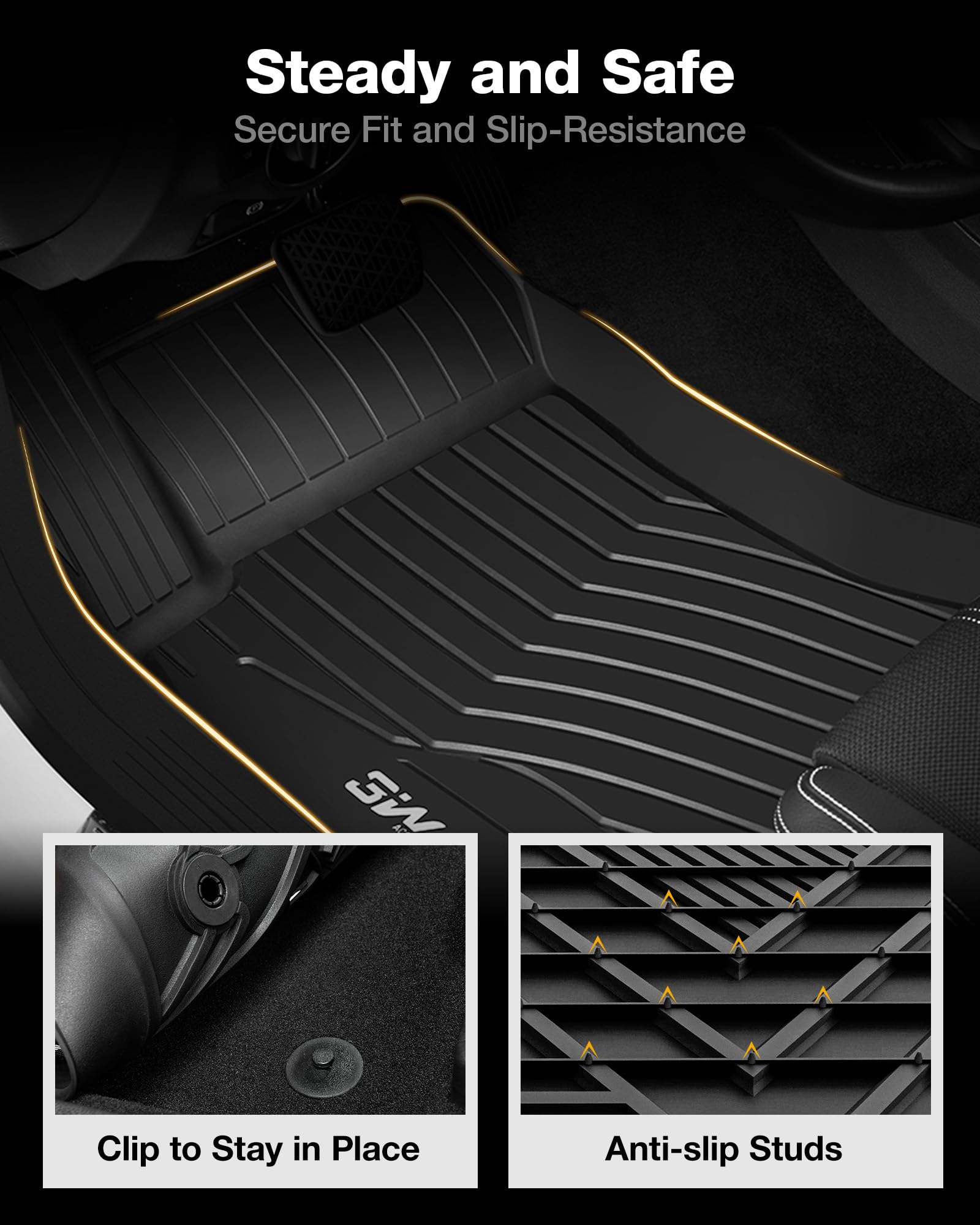 3W Floor Mats Compatible For Benz Cla 2014-2019 Tpe All Weather Custom Fit Floor Liner For Benz Cla 1St And 2Nd Row Full Set Car