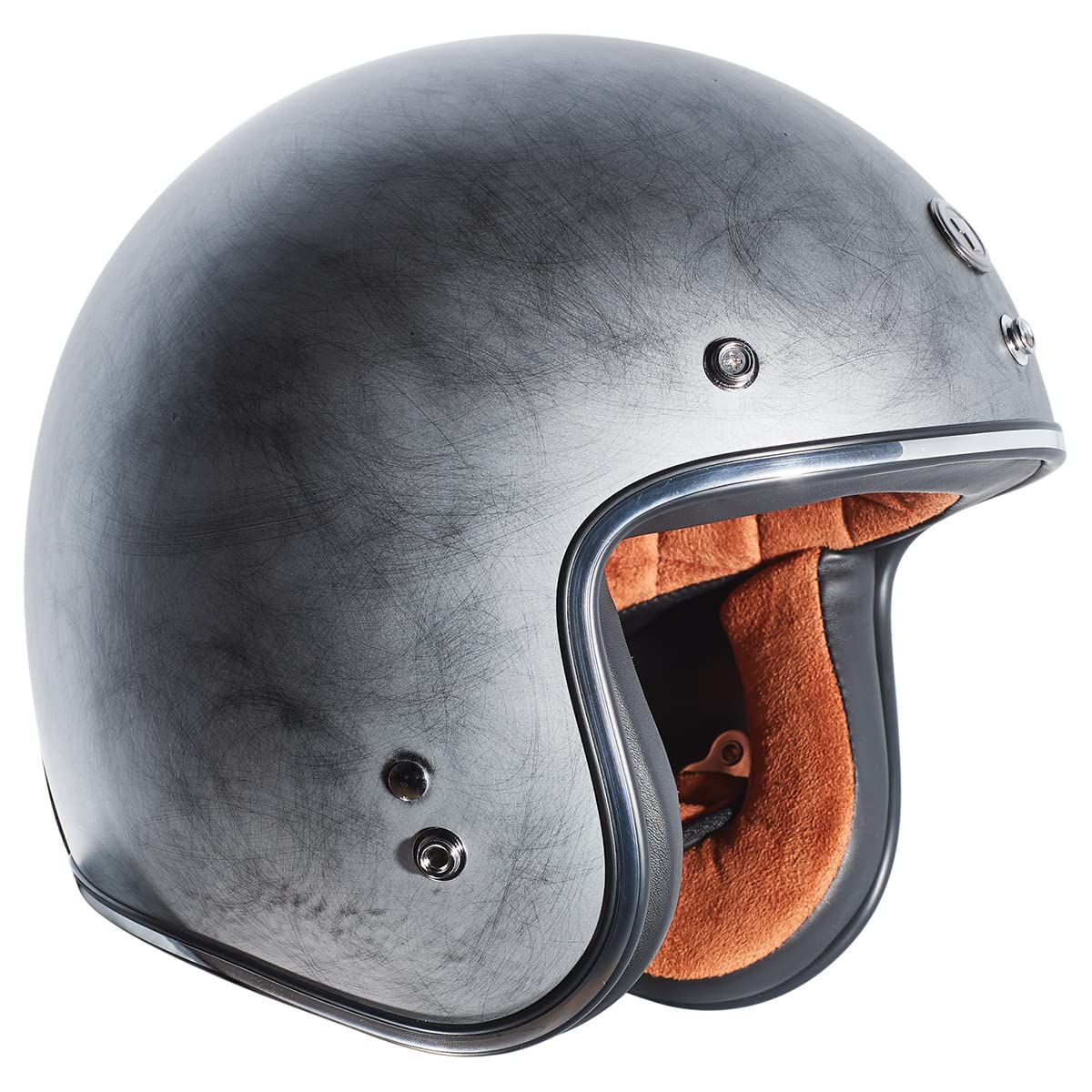 Torc Unisex-Adult Open Face Motorcycle Helmet (Flat Black Weathered Silver Small