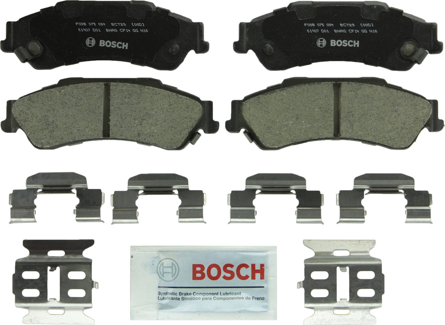BOSCH BC729 QuietCast Premium Ceramic Disc Brake Pad Set - Compatible with Select Chevrolet Blazer, S10; GMC Jimmy, Sonoma; Isuz