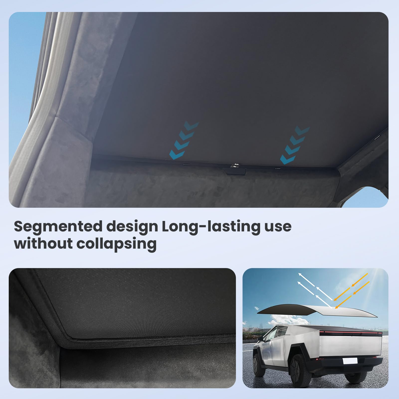 2025 Upgraded Cybertruck Roof Sunshade Heat-Insulating, Uv-Protective, Nano-Reflective Interior Accessories For Tesla Cybertruck
