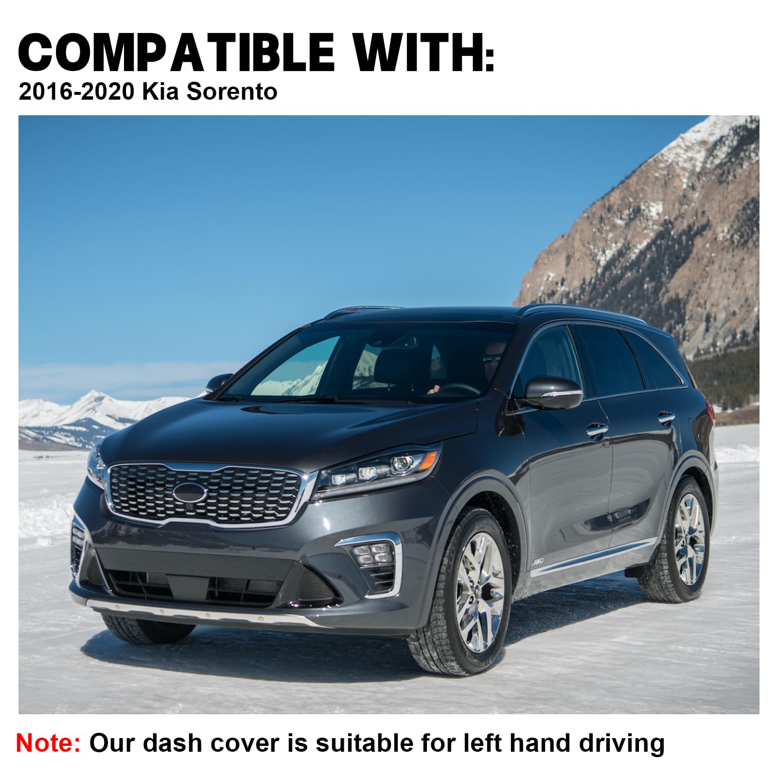 Speedwow Dashboard Dash Board Cover Mat Carpet Compatible For 2016-2020 Kia Sorento Dashboard Mat Covers Internal Accessories Bl