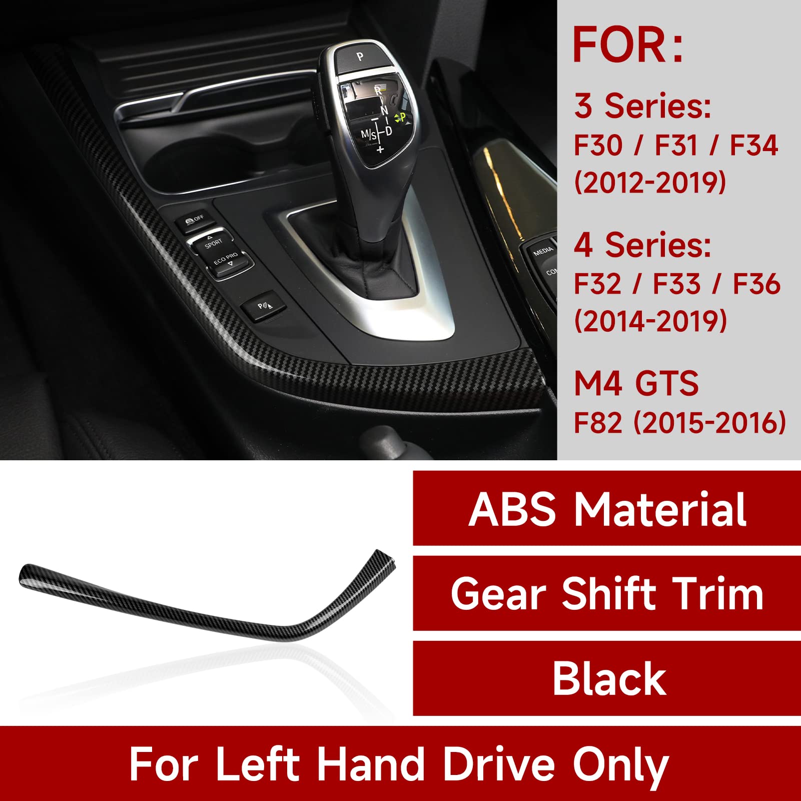 Car Sticker Gear Shift Cover Trim Carbon Style Abs Decal Fits For Bmw F30 F31 F34 3Gt F32 F33 F36 2012 2013 2014 2015 2016 2017