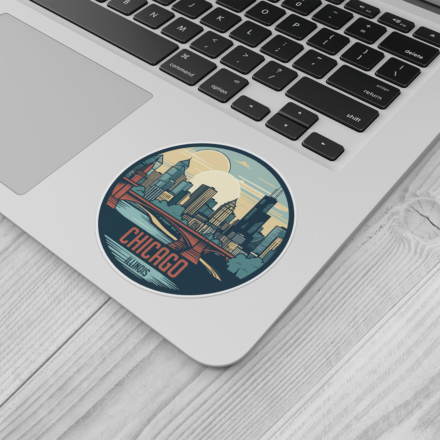 Chicago City Sticker - Waterproof Vinyl Decal for Car Bumper, Laptop, Water Bottle, Wall, and Window, Size - 5'' Longer Side