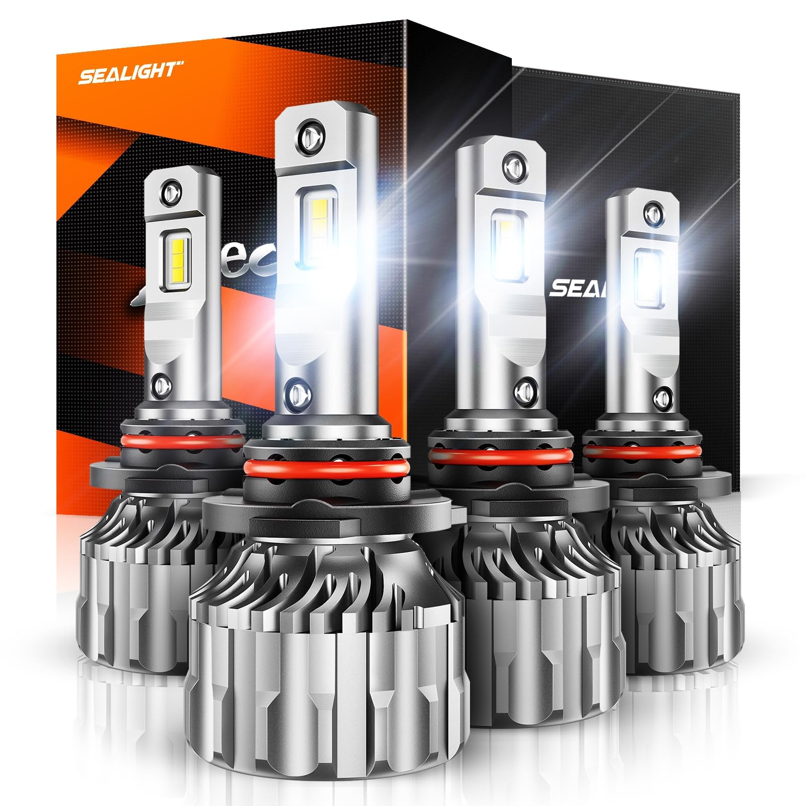 Sealight 9005/Hb3 9006/Hb4 Bulbs Combo, 800% Bright 6500K Cool White S6 9005 9006 Hi Lo Beam Combo Bulbs 60000+ Hours With 15000
