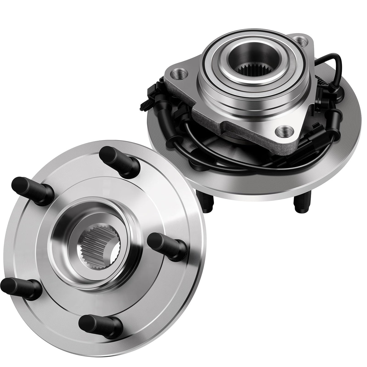 ECCPP Replacement for Pair of 2 New Complete Front Wheel Hub Bearing Assembly 5 Lugs w/ABS for 2009-2010 Dodge RAM 1500 515126 x