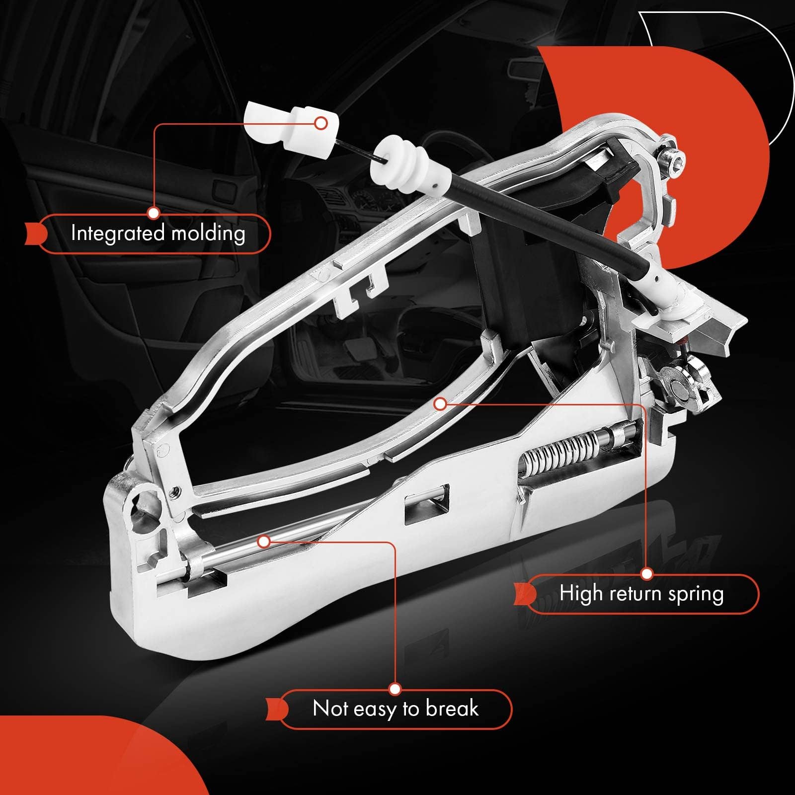 A-Premium Outside Door Handle Carrier Compatible With Bmw E53 X5 2000-2006, Front Left Driver Side, Replace# 51218243615