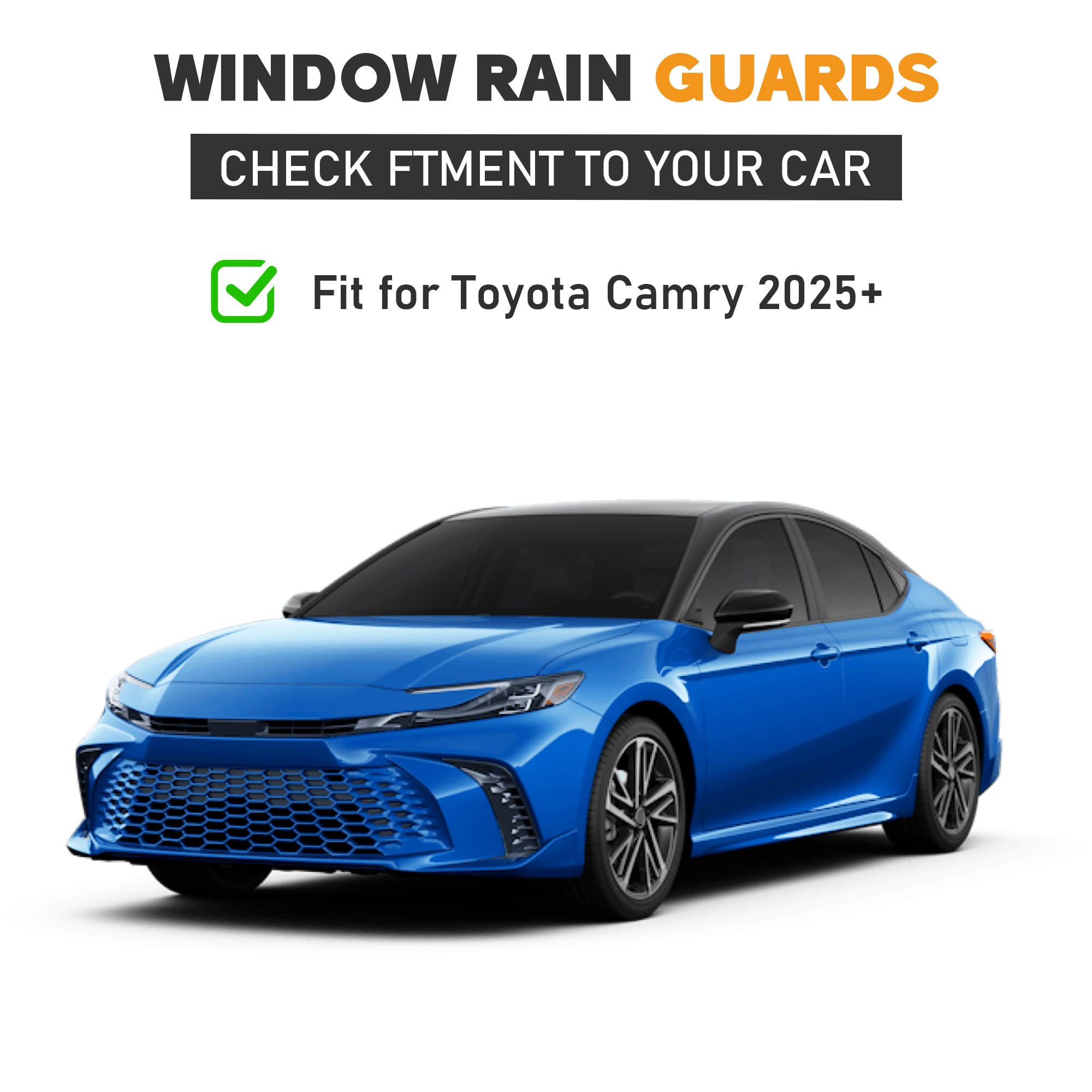 Hope You Ready Shatterproof Tape-On Window Rain Guards Fit For 2025 Toyota Camry, Extra Durable Window Deflectors, Vent Window V