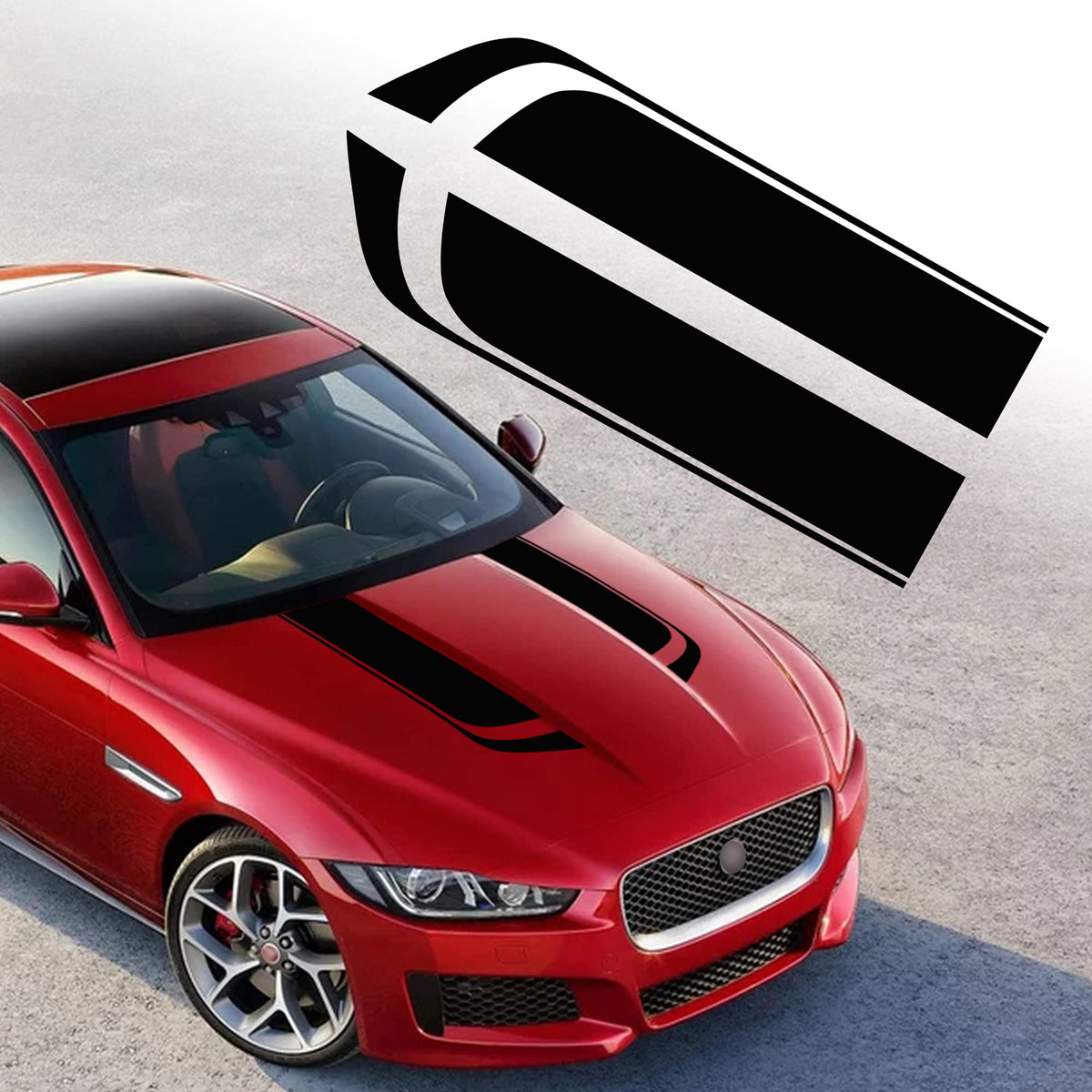 Tomall 33''X 5.7'' Car Hood Stripe Sticker For Car Auto Racing Sport Body Side Stripe Decal Skirt Roof Hood Bumper Stripe Decal 