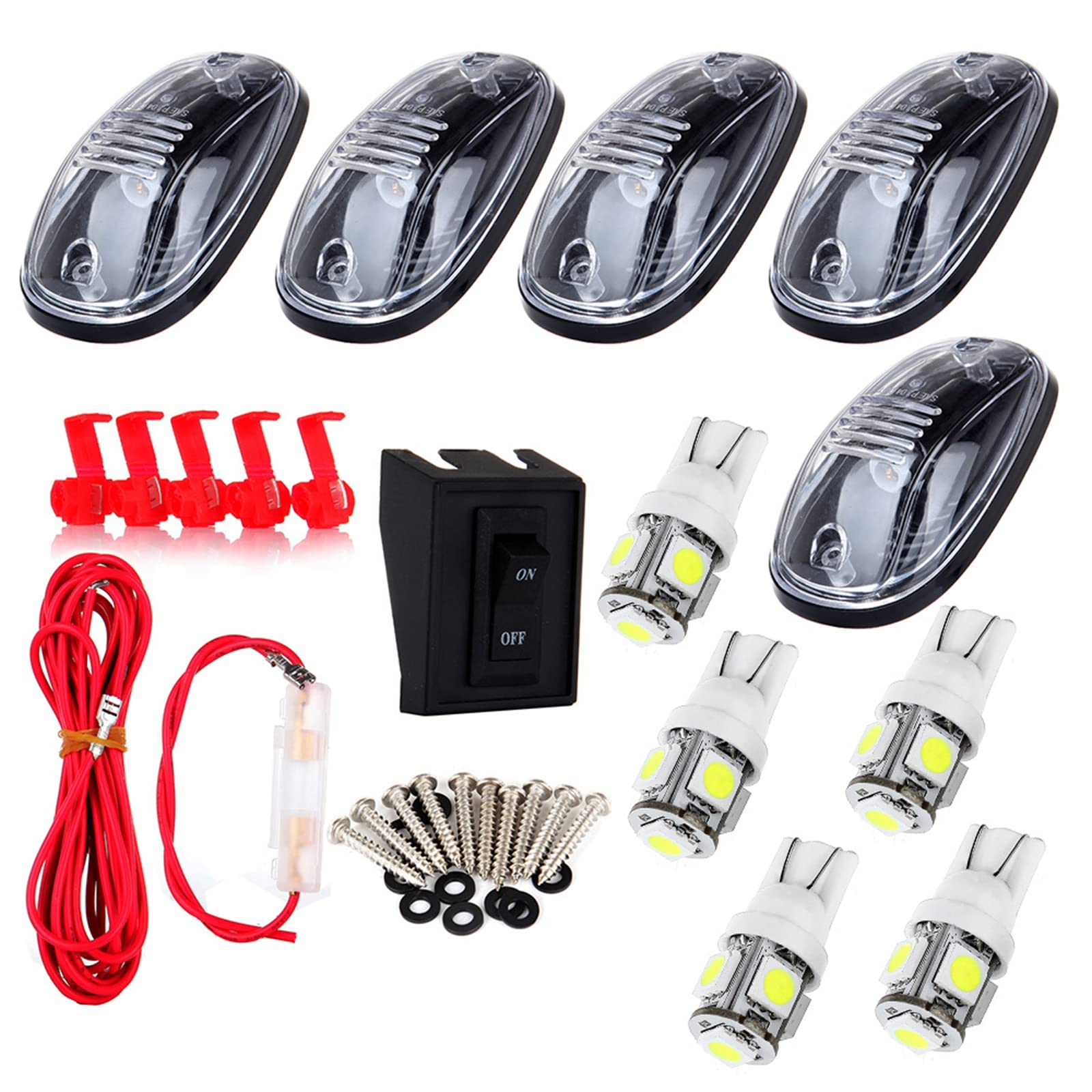 Cciyu 5 Pack Cab Roof Marker Running Light Led Replacement Fit For 2003-2017 For Dodge For Ram 1500 2500 3500 4500 5500 Cab Mark