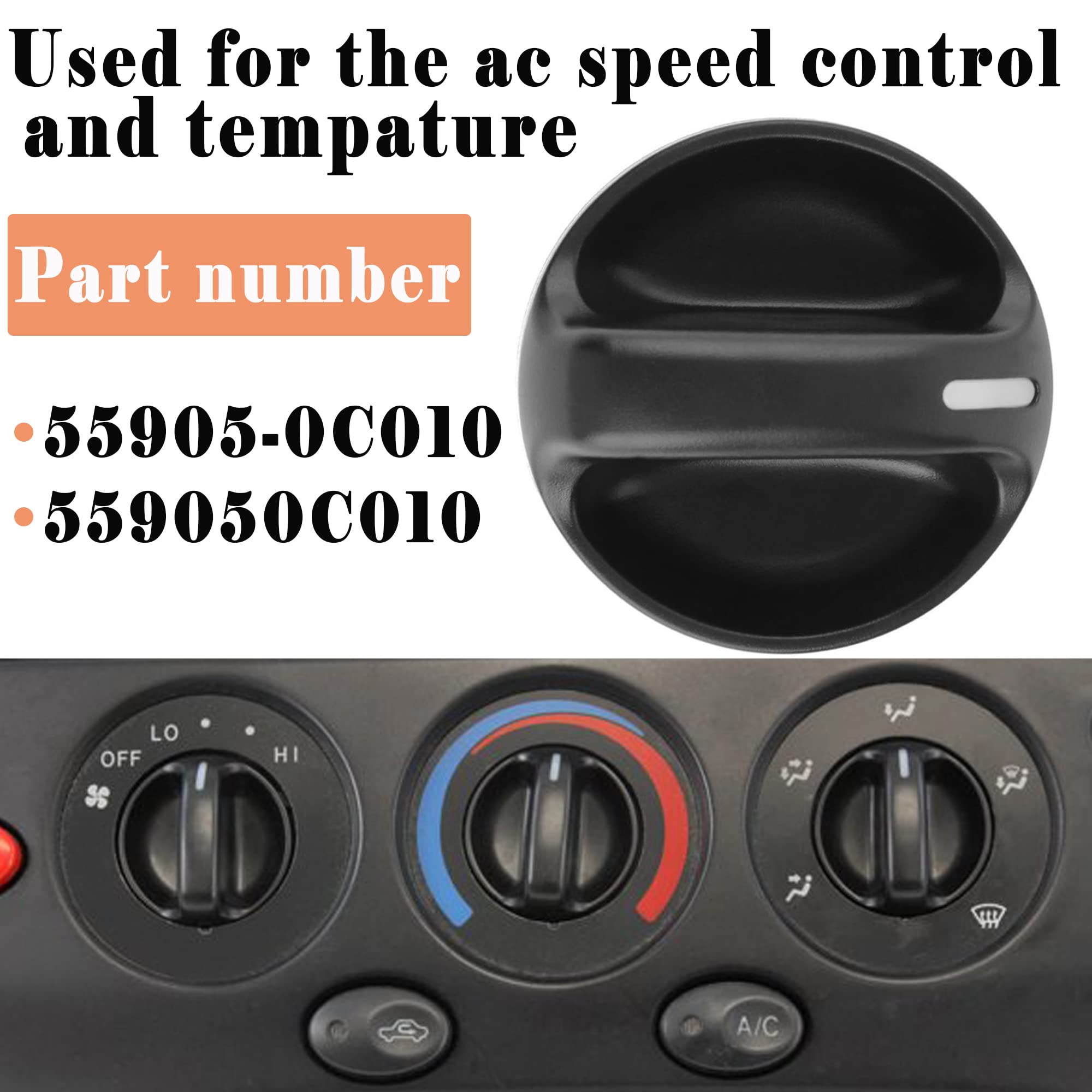 3 Pack 559050C010 Tundra Control Knob Compatible With 2000 2001 2002 2003 2004 2005 2006 Toyota Tundra Climate Control Knob 55905-0C010 Air Conditioner Heater Control Switch Knob