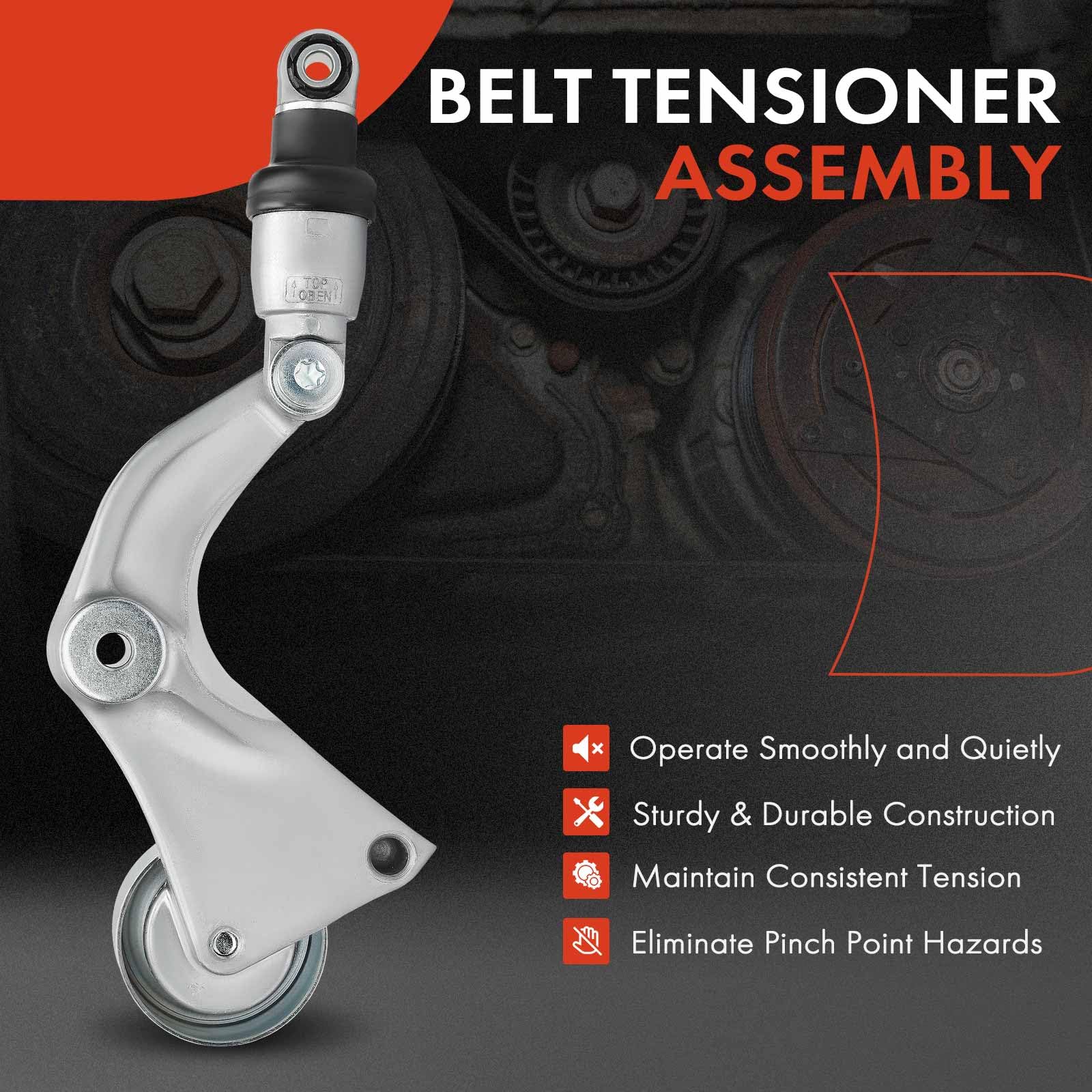 A-Premium Belt Tensioner Assembly With Pulley Compatible With Honda Civic 2007 2008 2009 2010 2011 1.8L, Replace# 31170Rwk005, 3