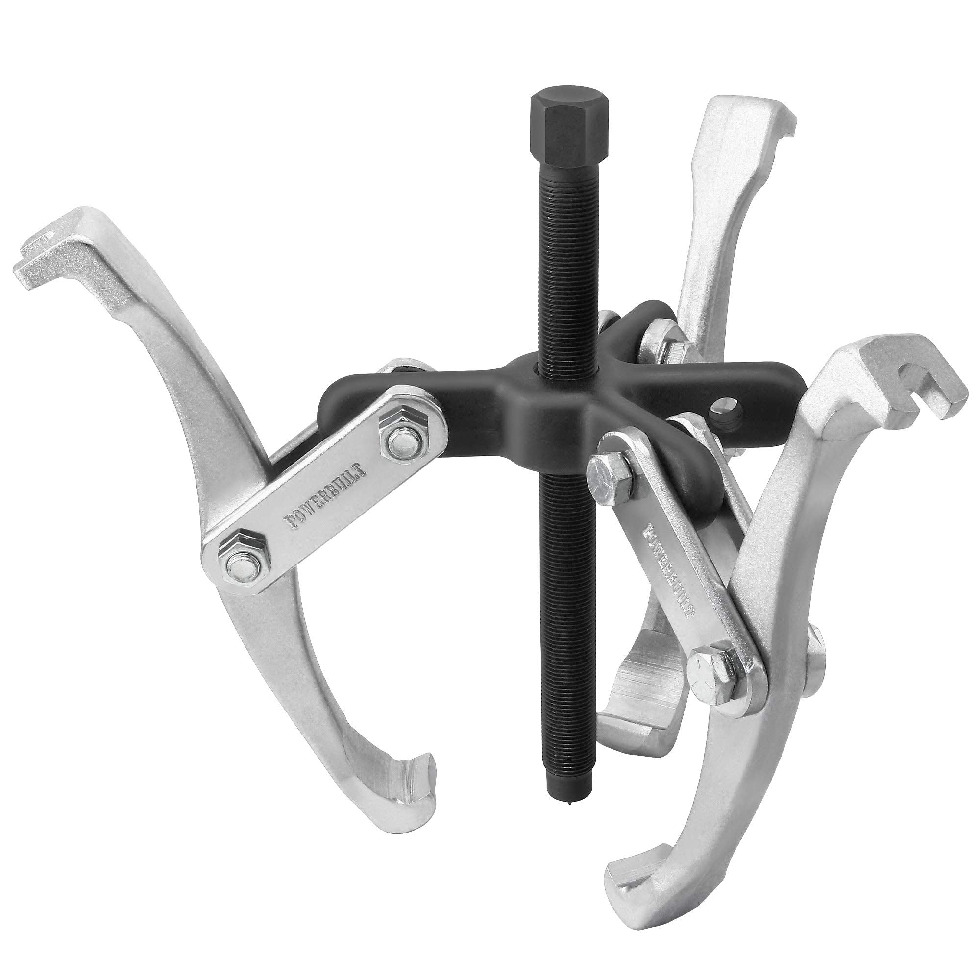 Powerbuilt Gear Puller with 3Way Reversible Jaw, 8 Inch Reach, Inside or Outside Pull, Steel Yoke Tool, 7 Ton Capacity 648721
