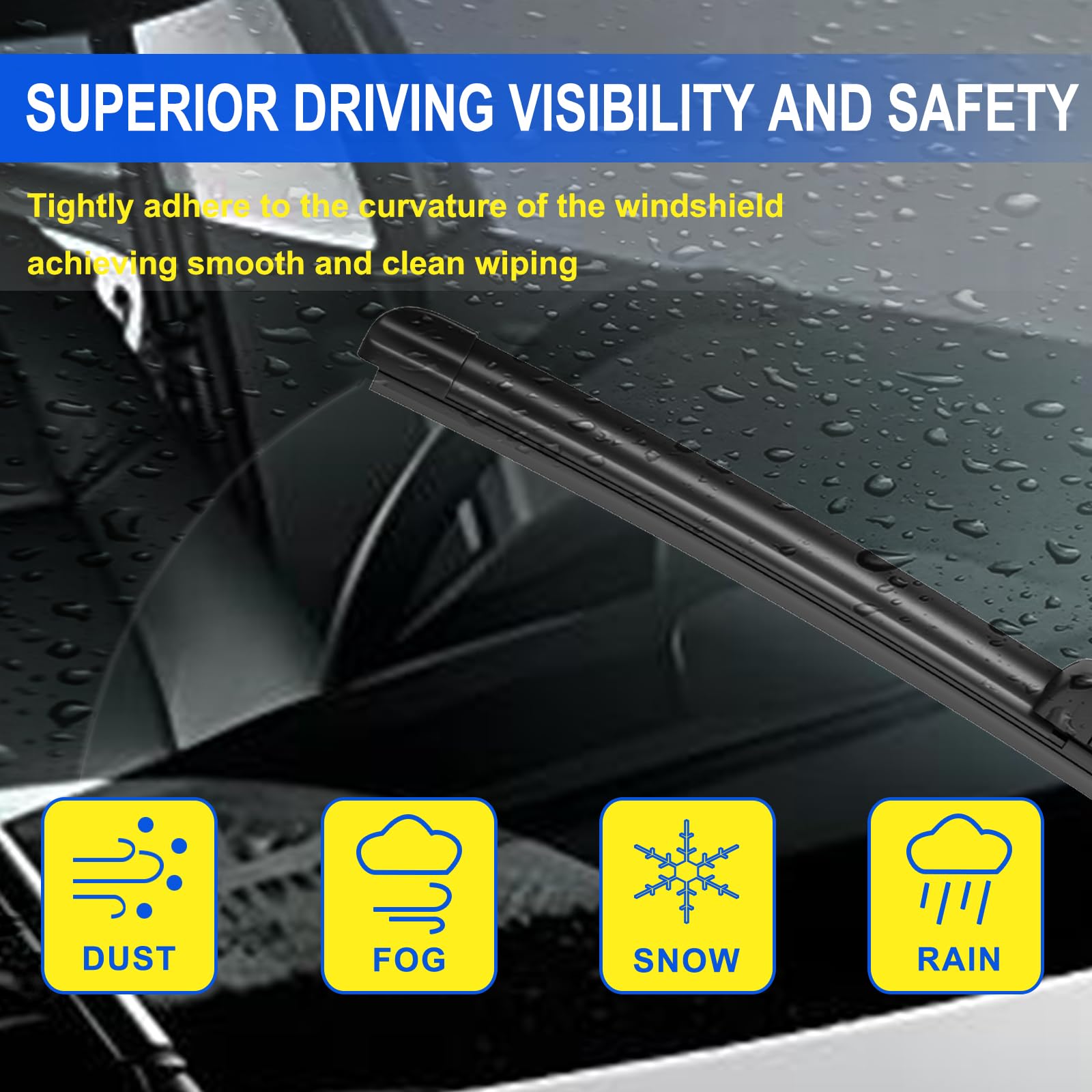 Anikluim 26''+15'' Wiper Blades With 11'' Rear Wiper Blade Set Replacement For 2012-2019 Aveo Sonic Windshield Wipers Original F