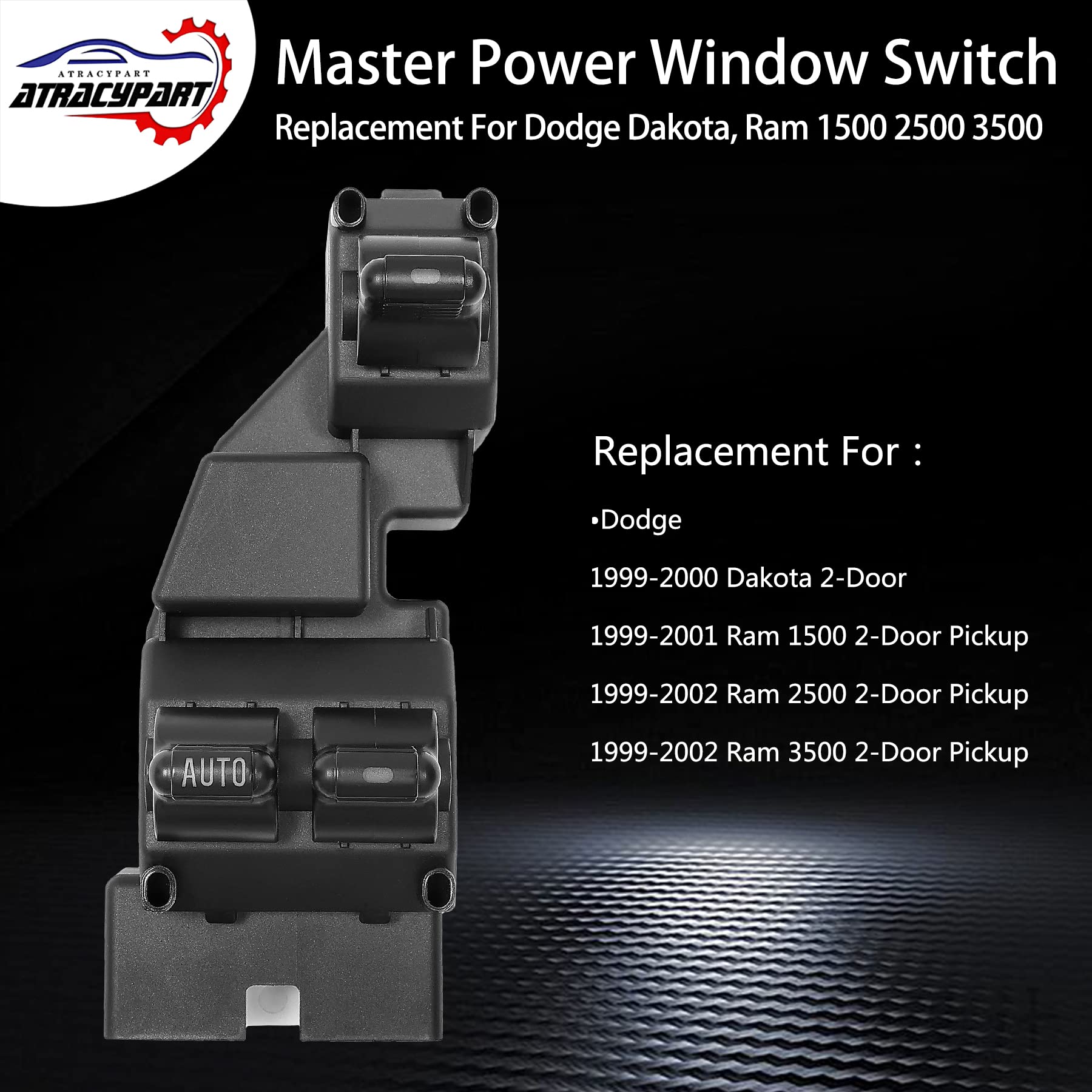 Master Power Window Switch Left Driver Side Lh | 4 Pins + 6 Pins Check Required | Replacement For 1999 - 2002 Dodge Dakota, Ram 1500 2500 3500 | Replaces# 901-440, Ds-1230, 56021912Ab