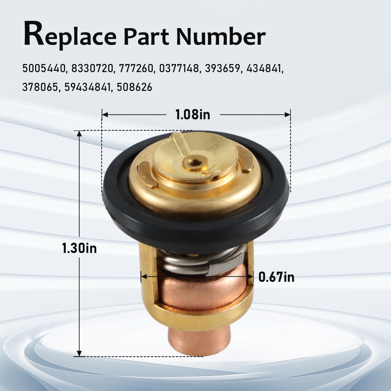 Himarklif Thermostat With 2 Gaskets Compatible With Johnson Evinrude 5-235 Hp Outboard Motors Replace#: 5005440 8330720 777260