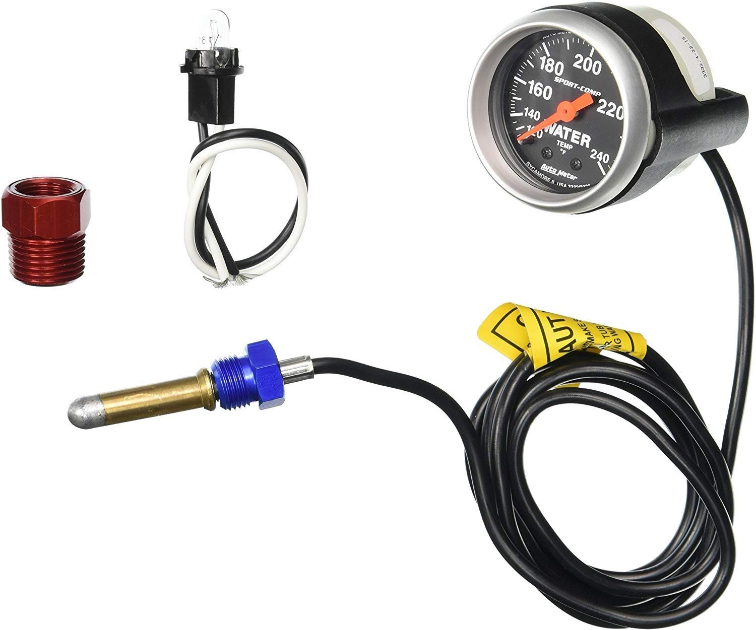 Auto Meter 3332 Sport-Comp Mechanical Water Temperature Gauge, 2 1/16''