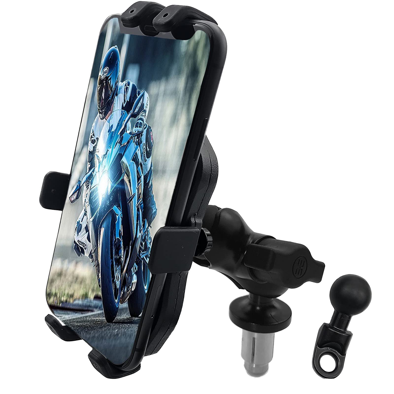 YIMOPART Motorcycle Phone Mount GPS Navigation Bracket Mobile Phone Holder Fork Stem for Suzuki Hayabusa GSX-R 600 750 1000 YZF 