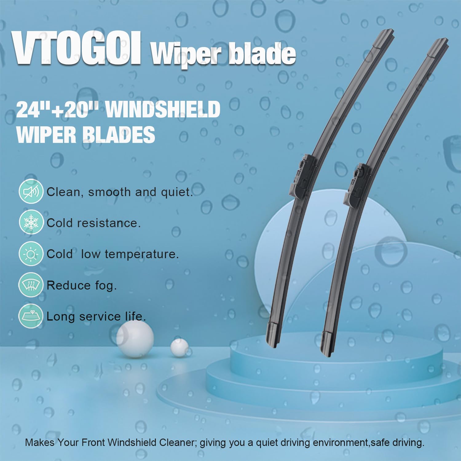 Vtogoi Wiper Blades With Rear Wiper Blades Set For 2017-2023 Land Rover Range Rover,Automotive Replacement Windshield Wiper Blad