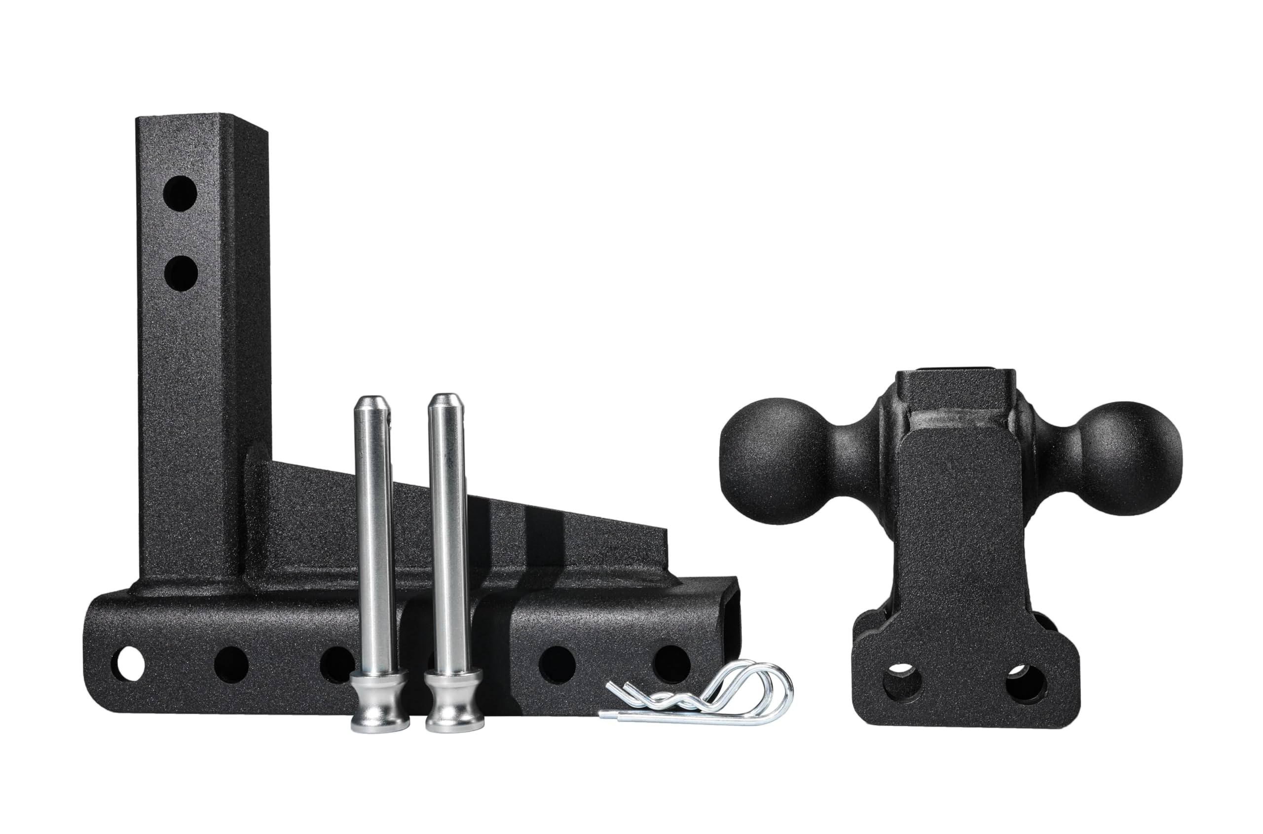 Bulletproof Hitches 2.0'' Adjustable Medium Duty (14,000Lb Rating) 6'' Drop/Rise Trailer Hitch With 2'' And 2 5/16'' Dual Ball (