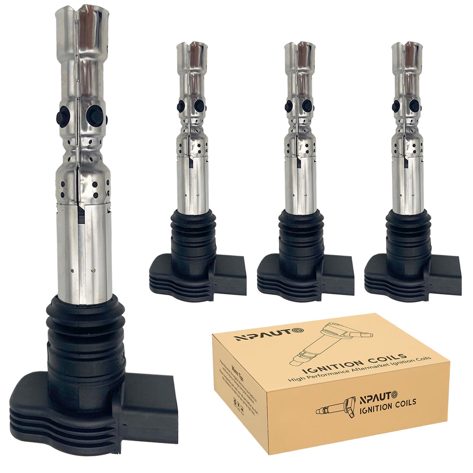 Npauto Ignition Coil Pack Compatible With 1.8 1.8T Audi A4 A6 Tt Turbo Quattro, Vw Beetle Golf Jetta Passat 2001 2002 2003 2004 2005 2006, Set Of 4