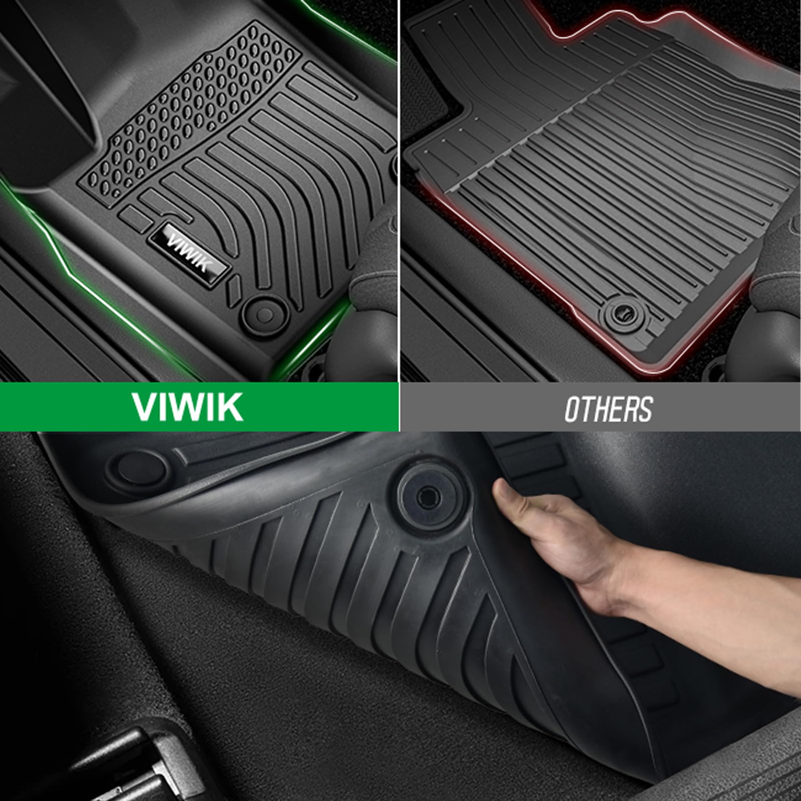 VIWIK Car Floor Mats for Honda CRV 2023 2024 2025, Automotive All Weather Car Mats for 2023 2024 2025CR-V TPE Rubber Floor Liner