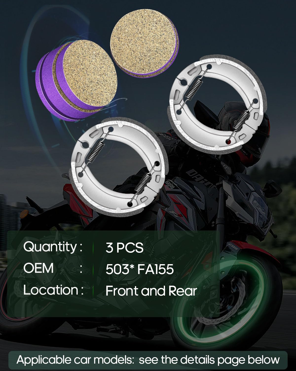 Scitoo Brake Pads And Brake Shoes Kits Fit For Yamaha Blaster 88 89 90 91 92 93 94 95 96 97 98 99 00 01 02