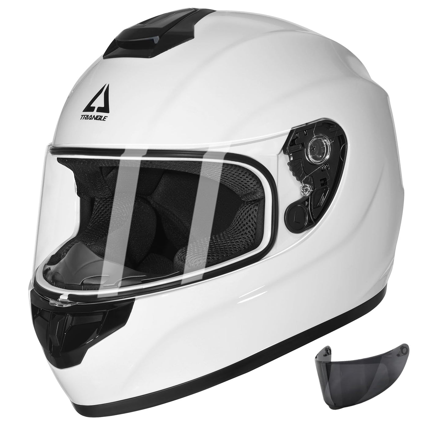 full face motorcycle helmet women TRIANGLE Full Face Motorcycle Helmet for Men & Women, Large, Glossy Wh – Carkart