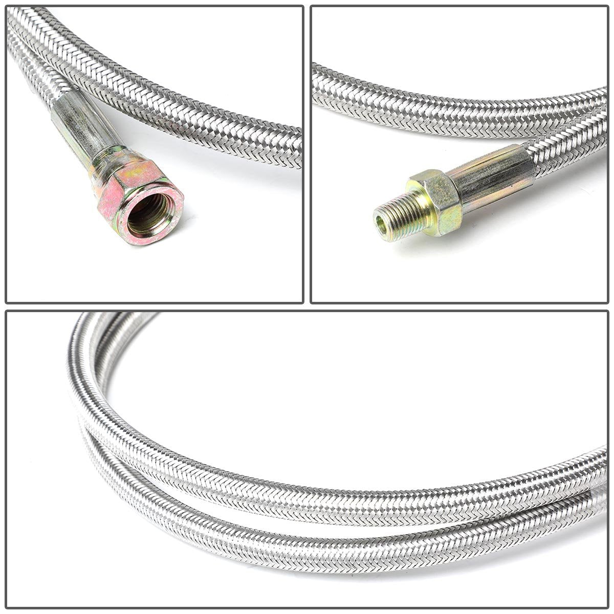 DNA Motoring OFL-KIT-008-SL Universal Turbo Charger Oil Drain/Feed Line Complete Kit,Silver