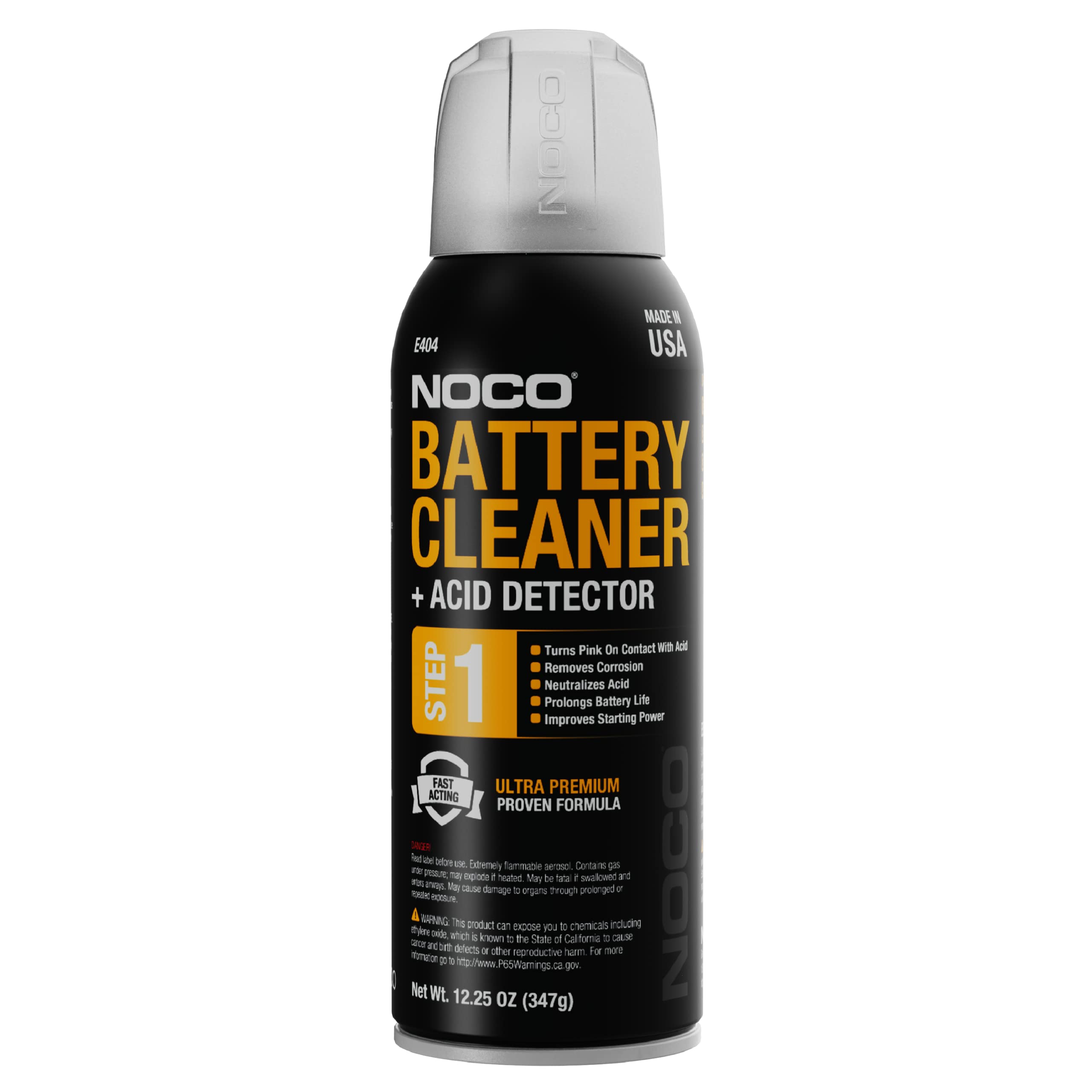Noco E404 12.25 Oz Battery Terminal Cleaner Spray And Corrosion Cleaner With Acid Detector