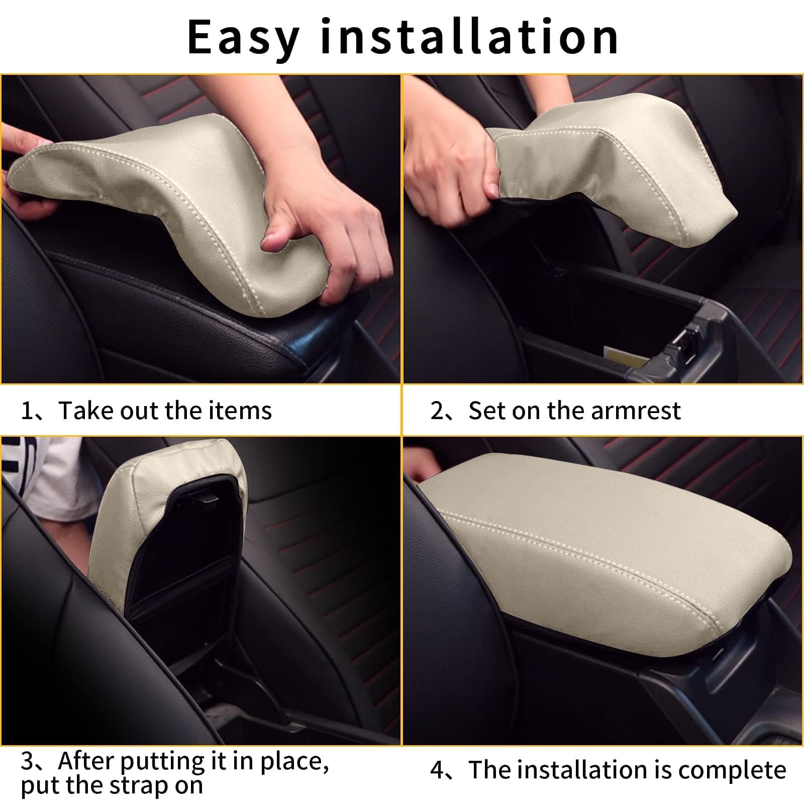 Aomsazto Armrest Covers For 2012-2016 Honda Crv Beige