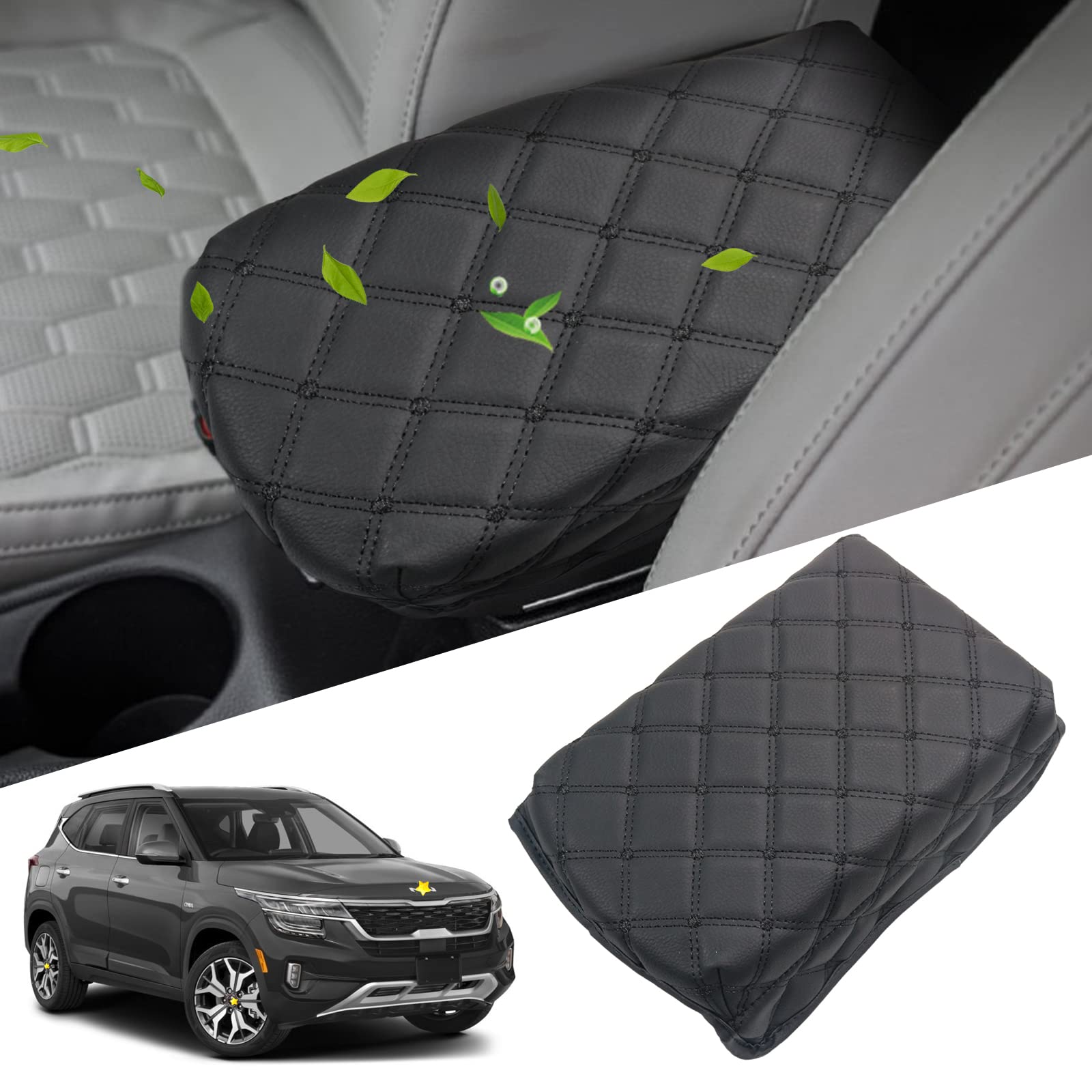 Sktu For 2021 2022 2023 2024 2025 Kia Seltos Armrest Cover 2023 2024 2025 Seltos Accessories Central Console Armrest Pad 2024 20