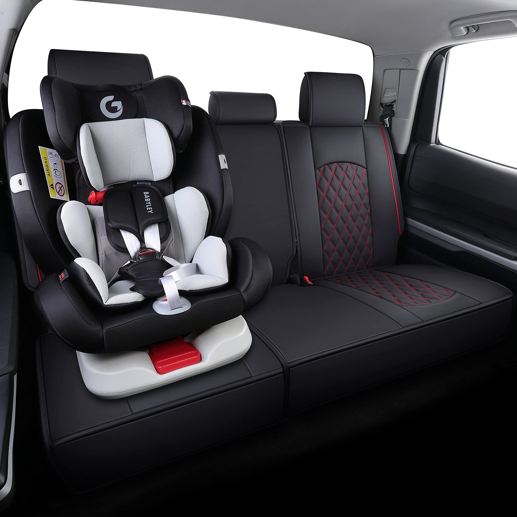 Yiertai Back Seat Covers For 2008-2022 2023 2024 2025 Tundra Crewmax Crew Double Cab Sr5 Sr Platinum Trd Pro Waterproof Leather