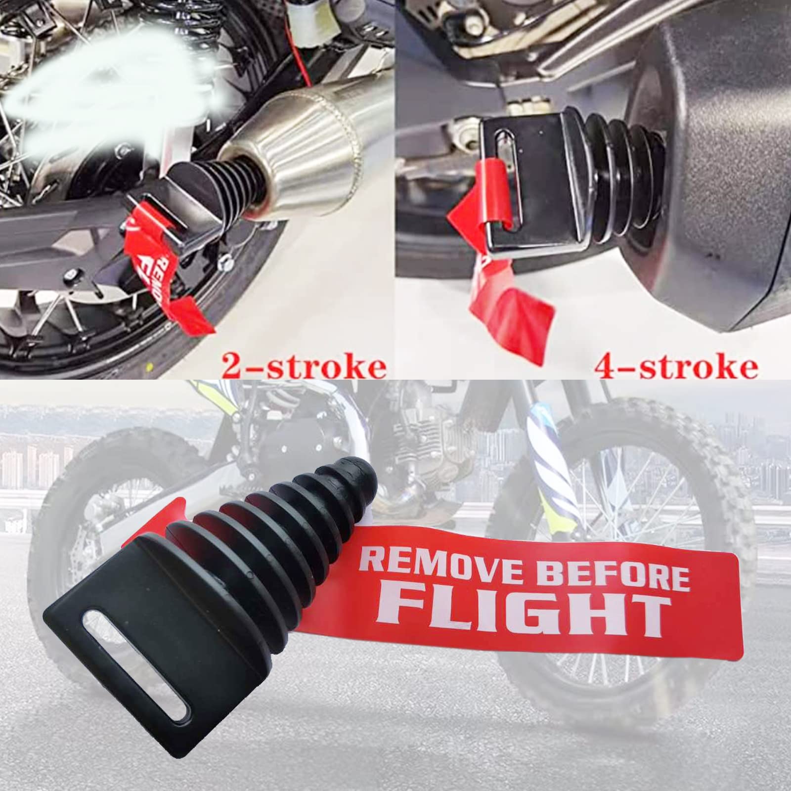 P1Tools Muffler Exhaust Wash Plug 0.8 ''to 2.2'', Rubber Exhaust Silencer Wash Plug for 2 Stroke and 4 Stroke Motorcycle Dirt Bi