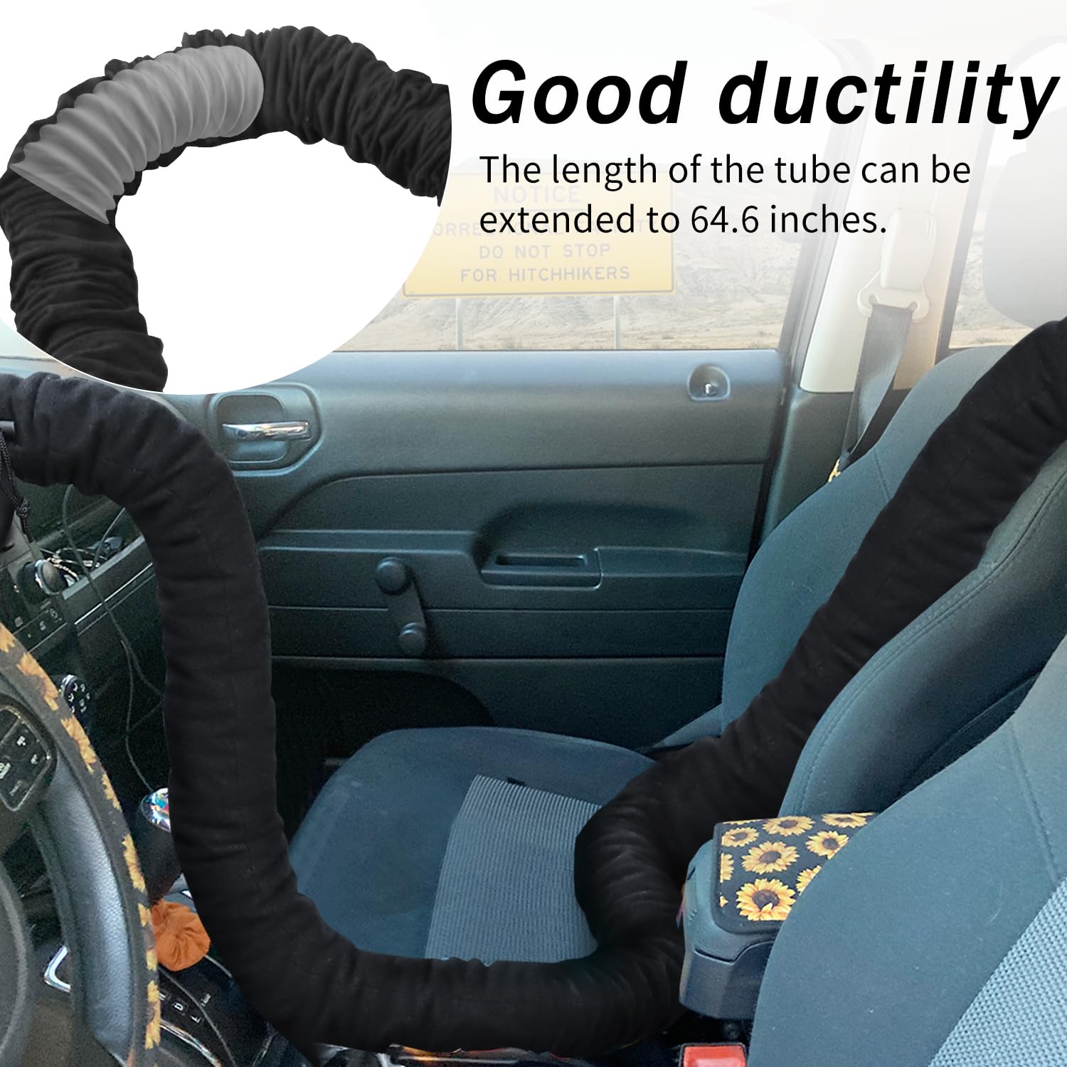 Rsobl AC Vent Extender for Vehicles,Car Air Conditioning Vent Hose,AC Tube Hose for Back Seat Directs Cool Air or Hot Air,Make C