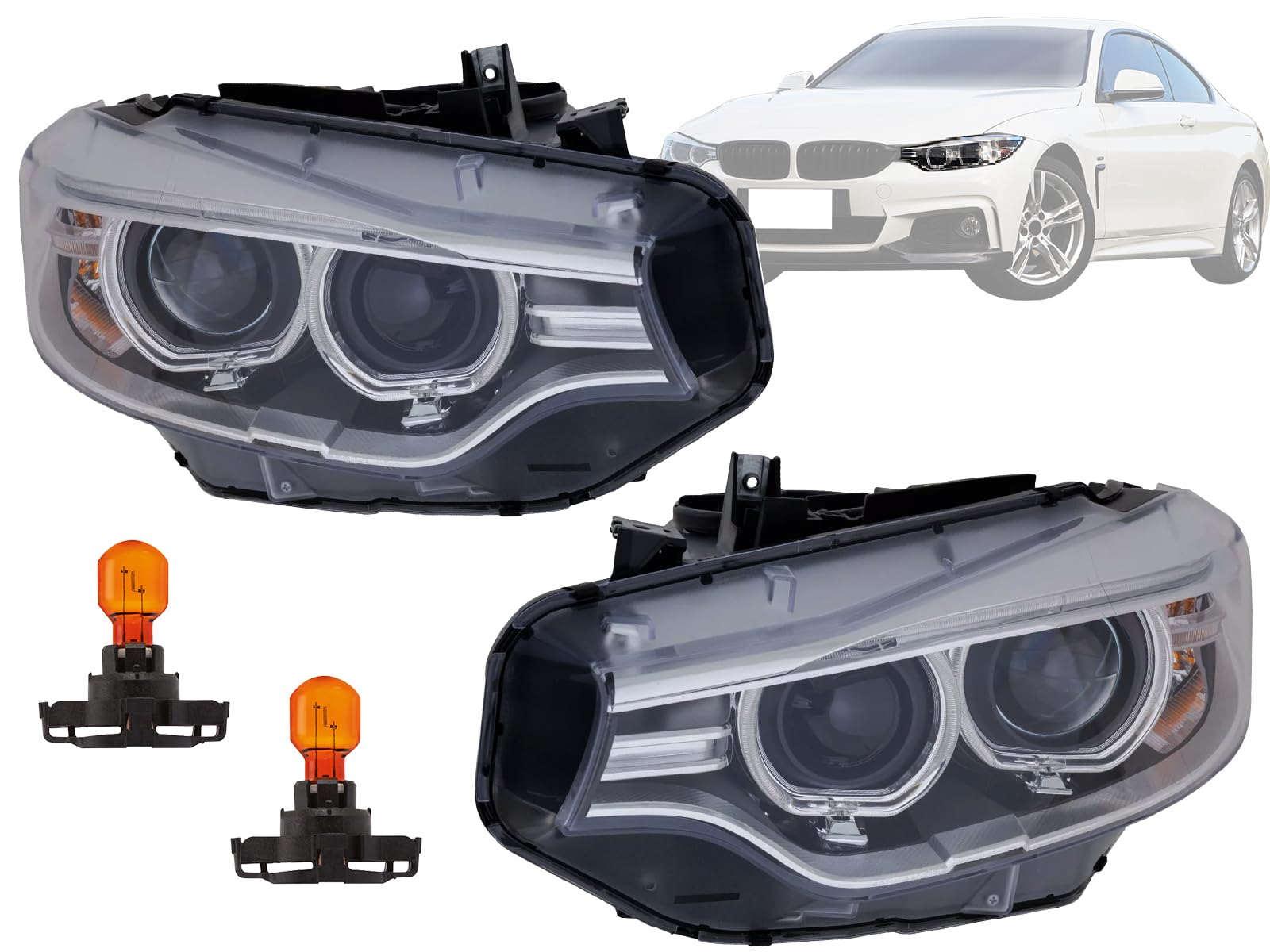 KAP Replacement Head Light for 4 Series Coupe 420i 428i 435i M3 Sedan Passenger Driver 63117377852 63117377851 BM2519160 BM25181