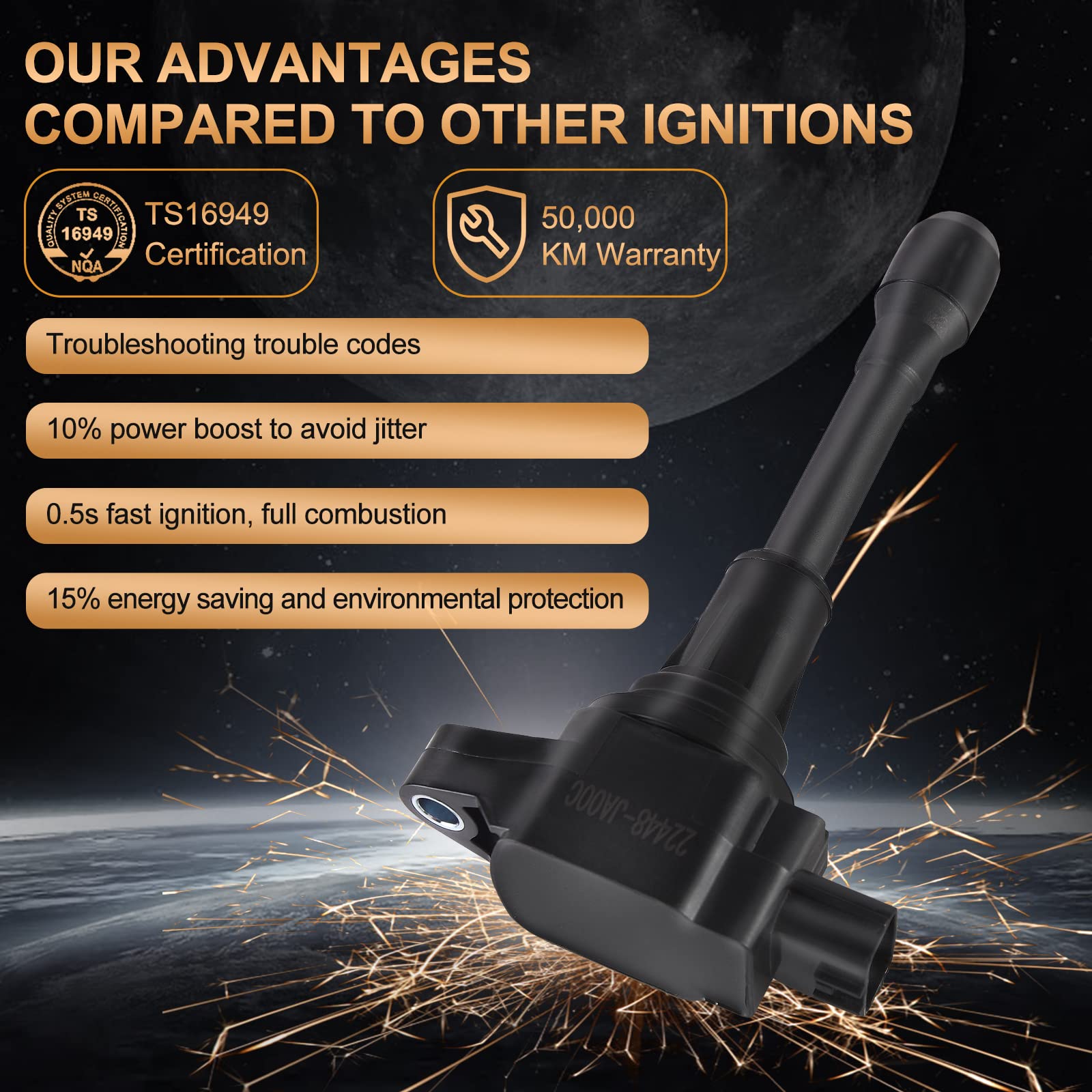 Ignition Coil Pack For Nissan Altima Cube March Np300 Frontier Pathfinder Rogue Sentra Versa X-Trail, For Infiniti M56 Fx50 Qx60