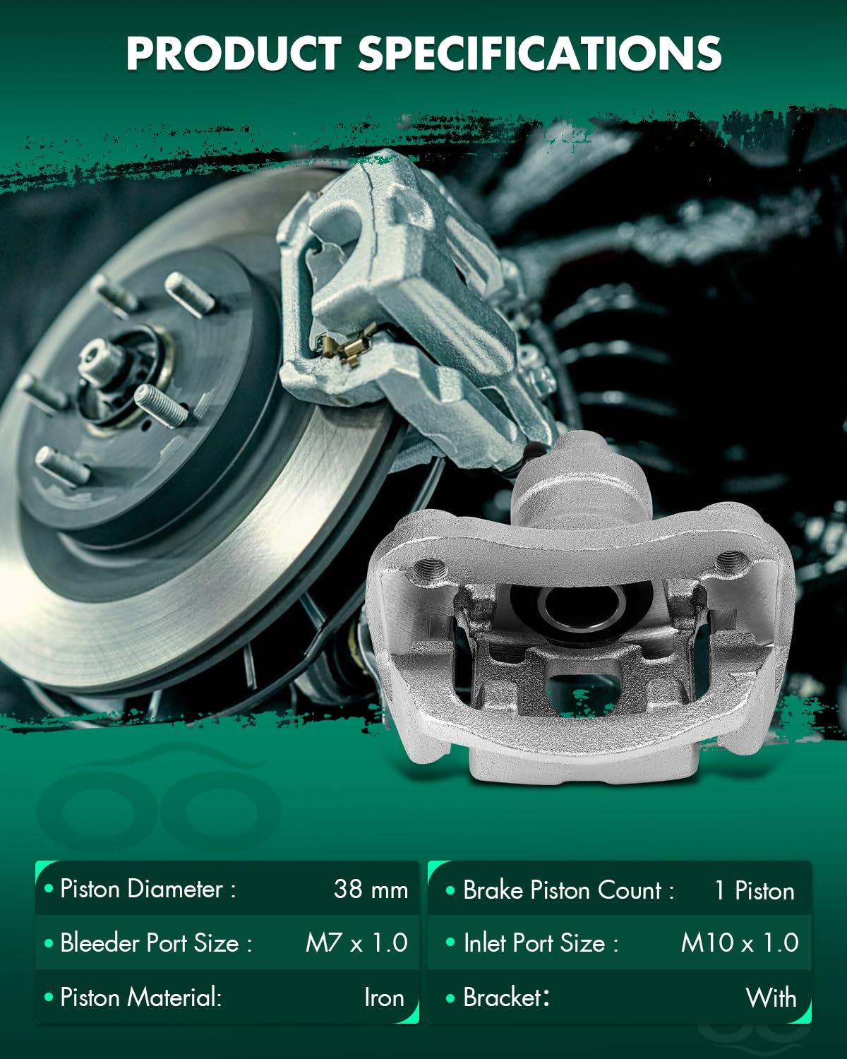 Scitoo 19B2905 19B2904 Rear Left & Right Disc Brake Calipers Assembly W/Bracket For Toyota For Highlander 2004-2007