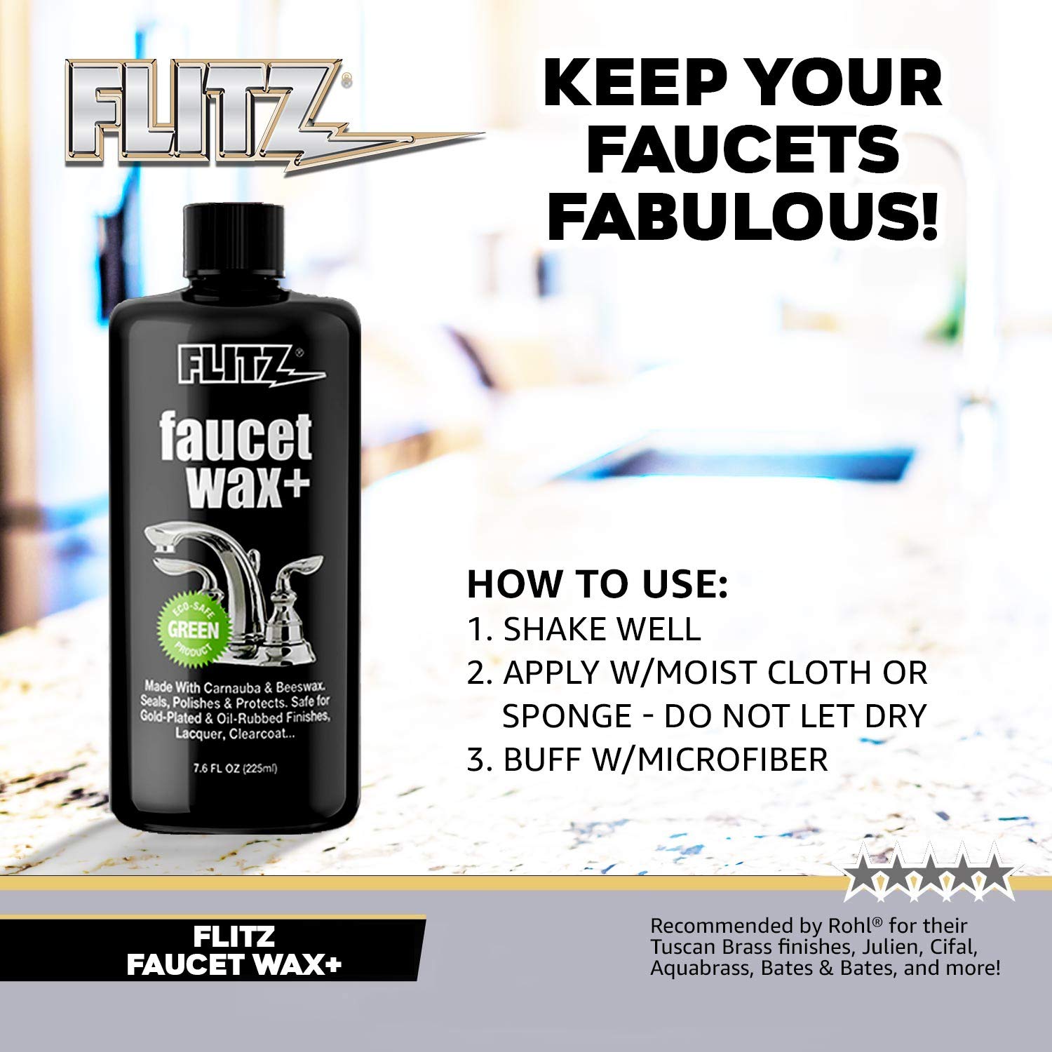 Flitz Faucet Waxx Plus - 7.6Oz Bottle