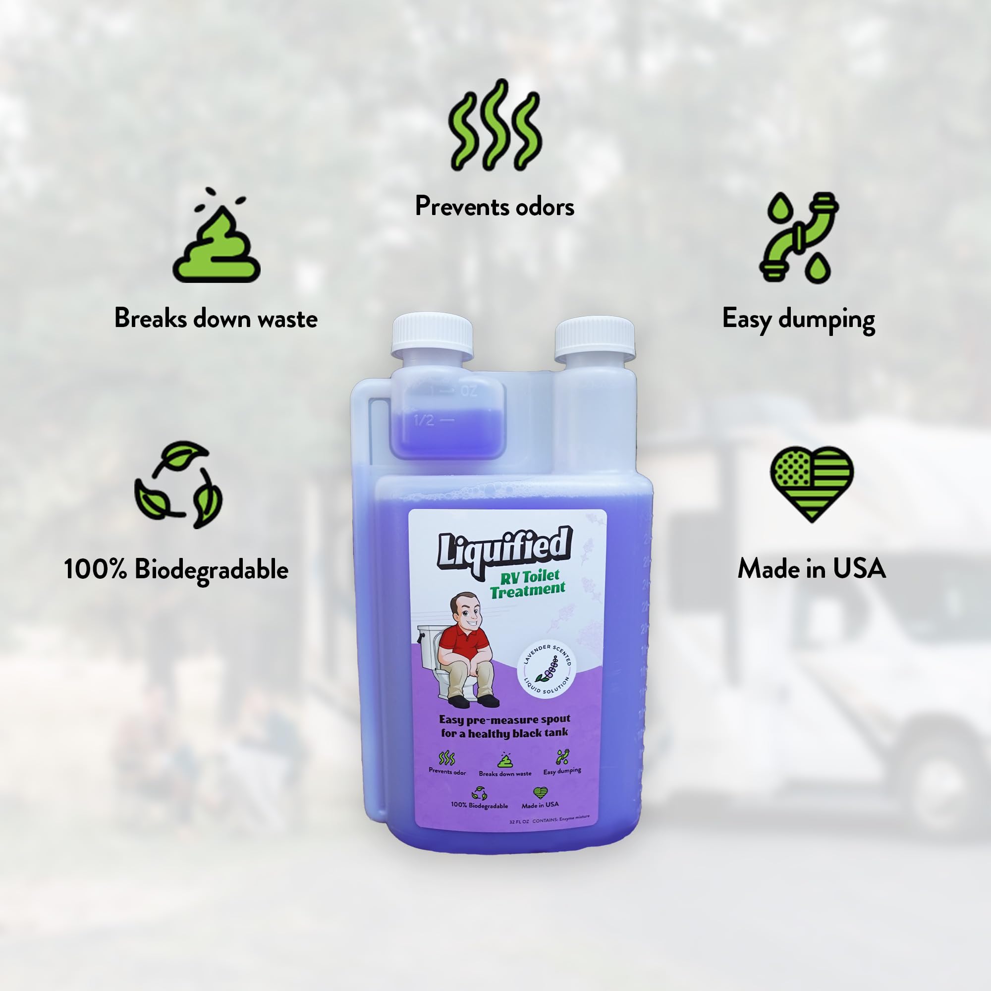 Liquified Rv Toilet Treatment - Black Holding Tank Digester - Odor Eliminator - Lavender Scent - Matts Rv Reviews (Lavender, 16O