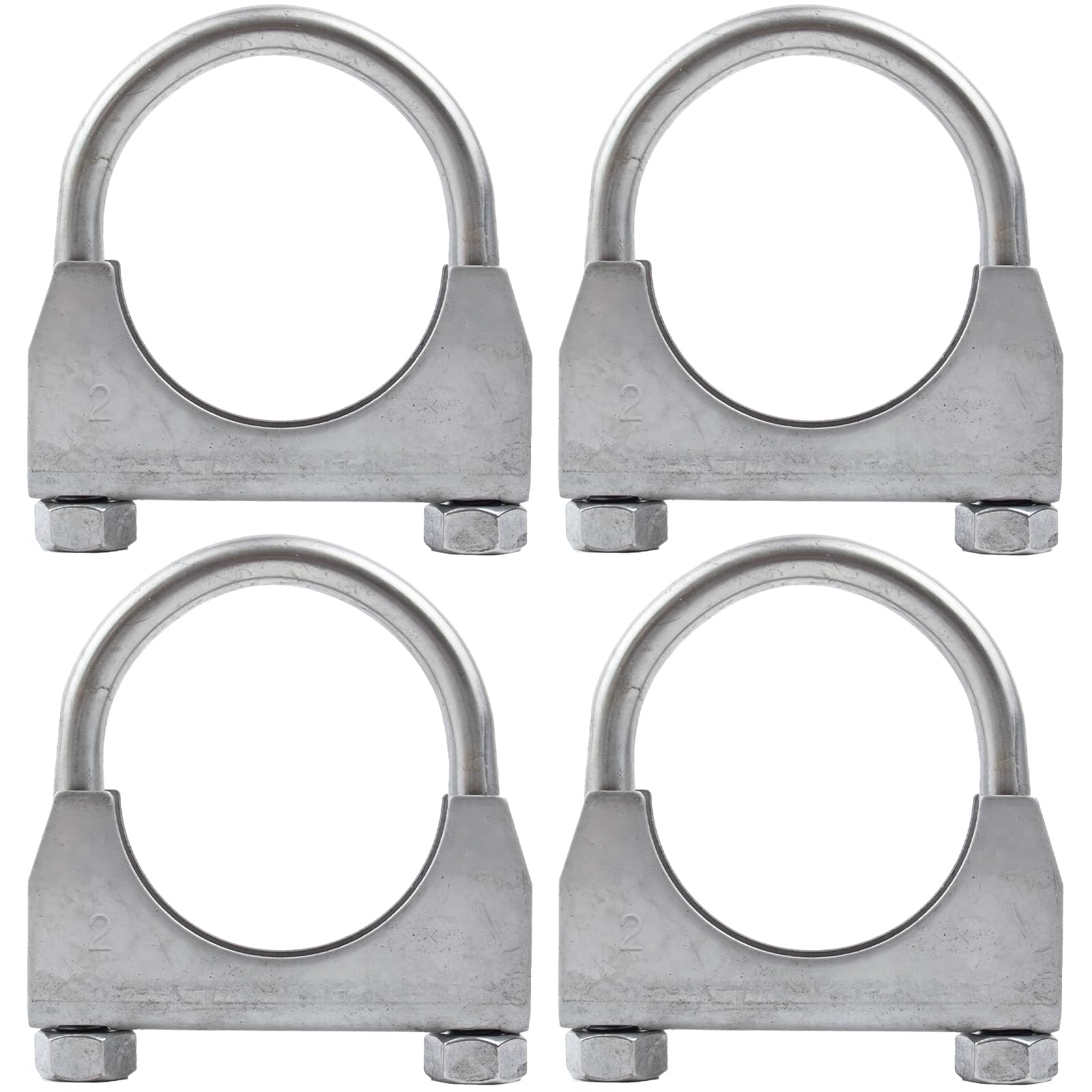 Westmotive, Stainless Steel U-Bolt Muffler/Exhaust Clamp Hanger (2'') 4 Pack