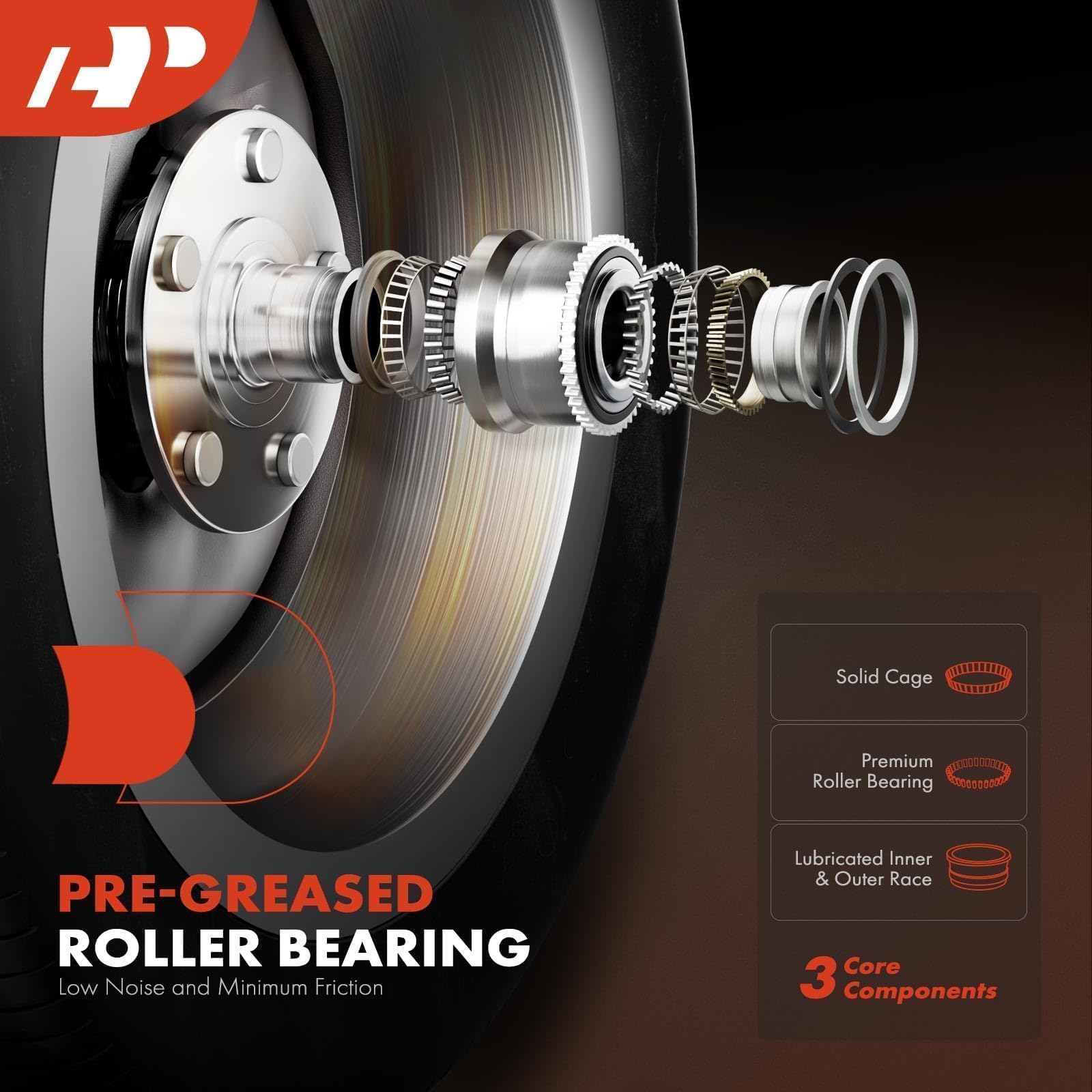 A-Premium 2 X Front Wheel Bearing And Hub Assembly With Abs & 5-Lug Compatible With Ram 1500 2012-2018, 1500 Classic 2019-2022